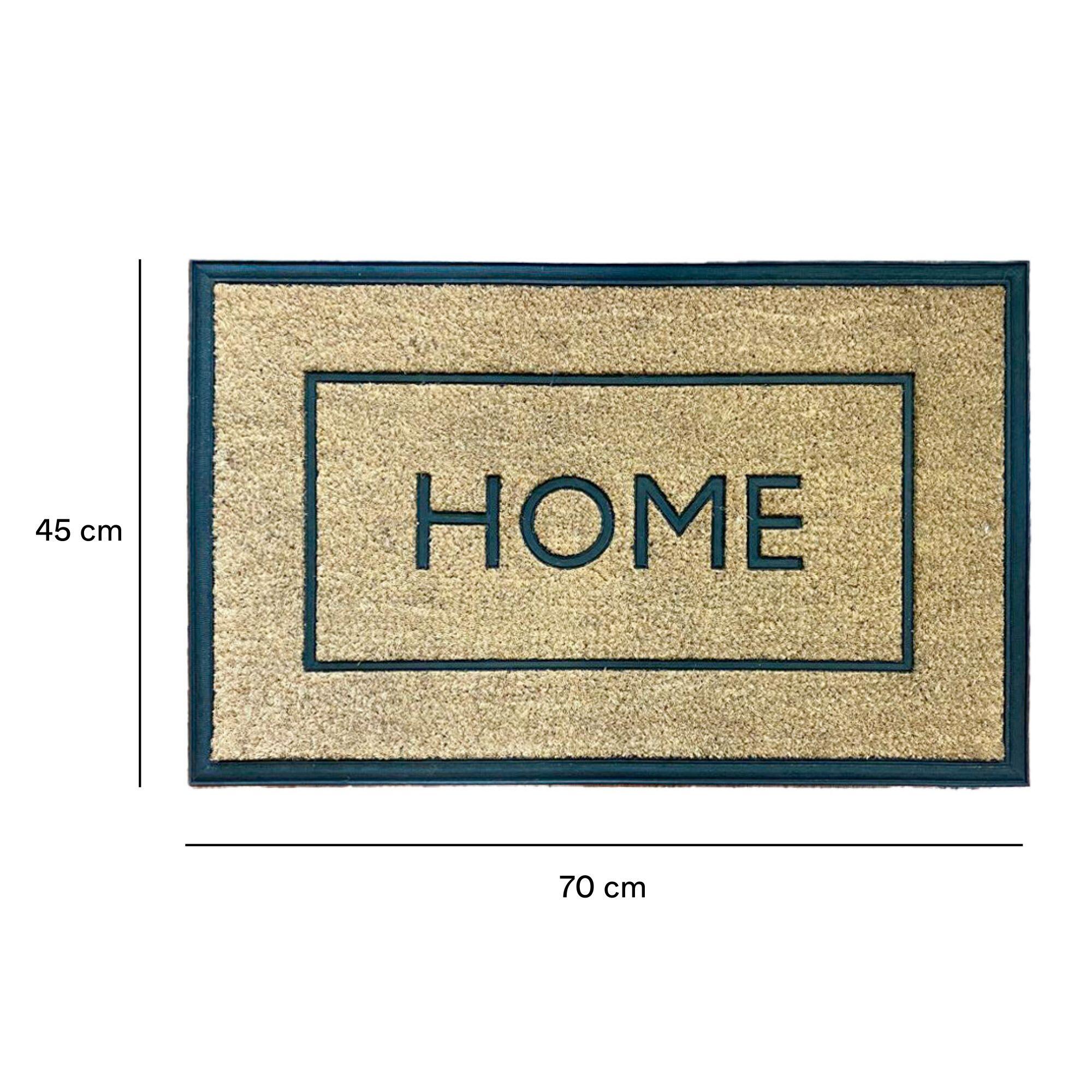 Felpudo marrón de goma y coco Home 70 x45 cm - 2