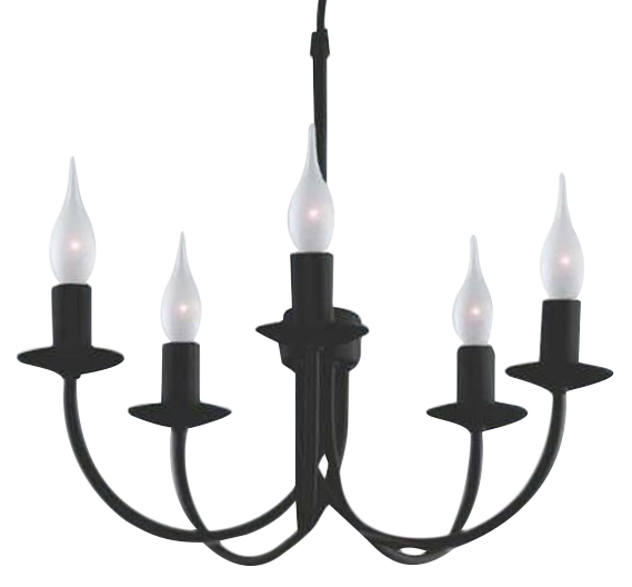 Lámpara de techo victoria 2 5 luces e14 negro 40 cm