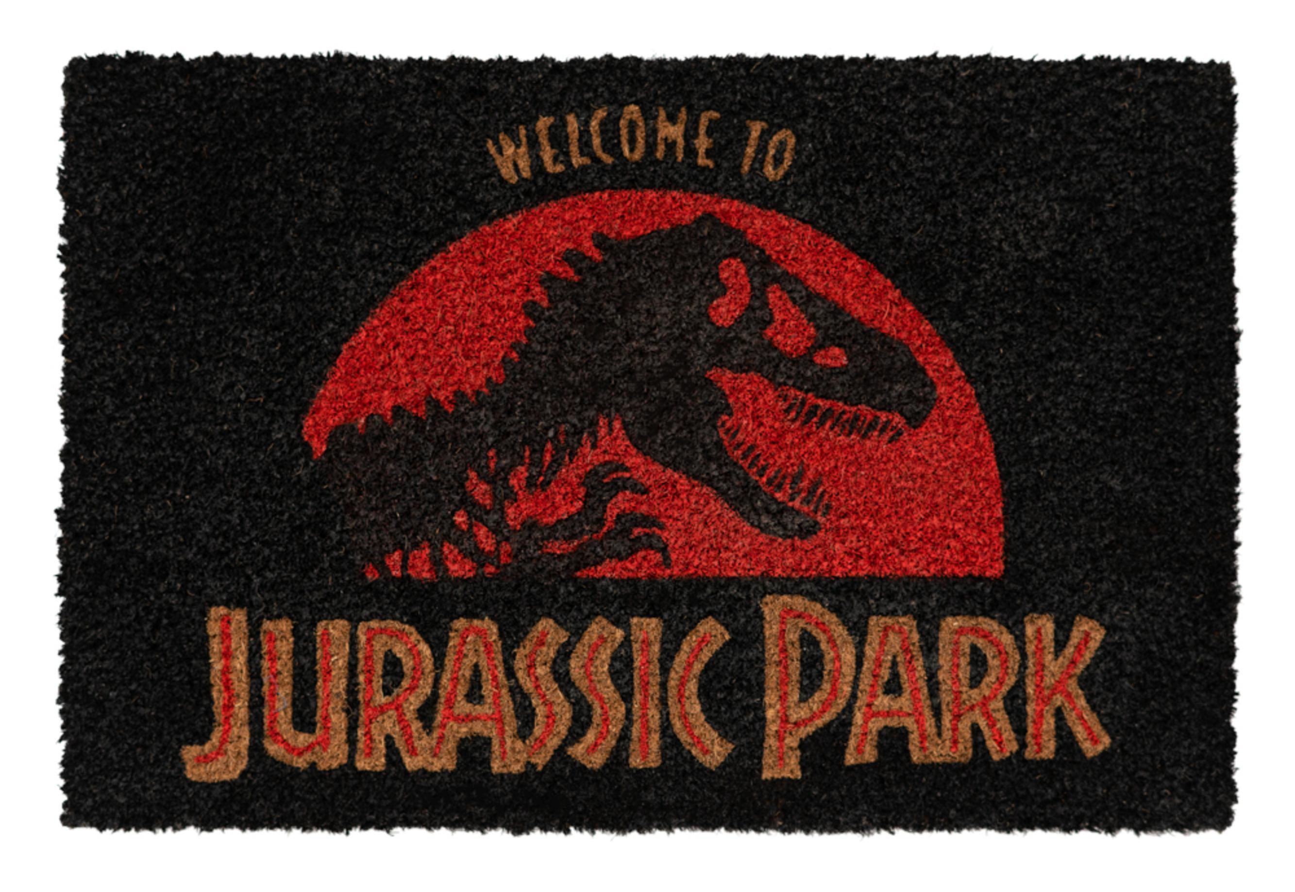 Felpudo coco jurassic park rojo, negro 40 x60 cm