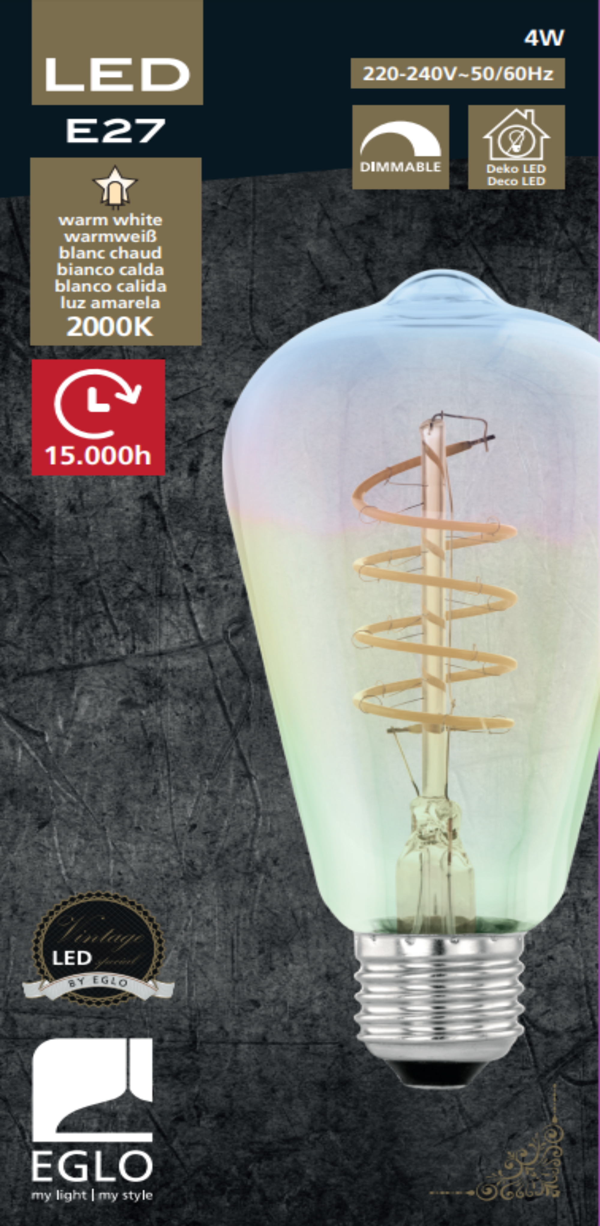 Lâmpada led decorativa iris E27 ST64 2000k - 5