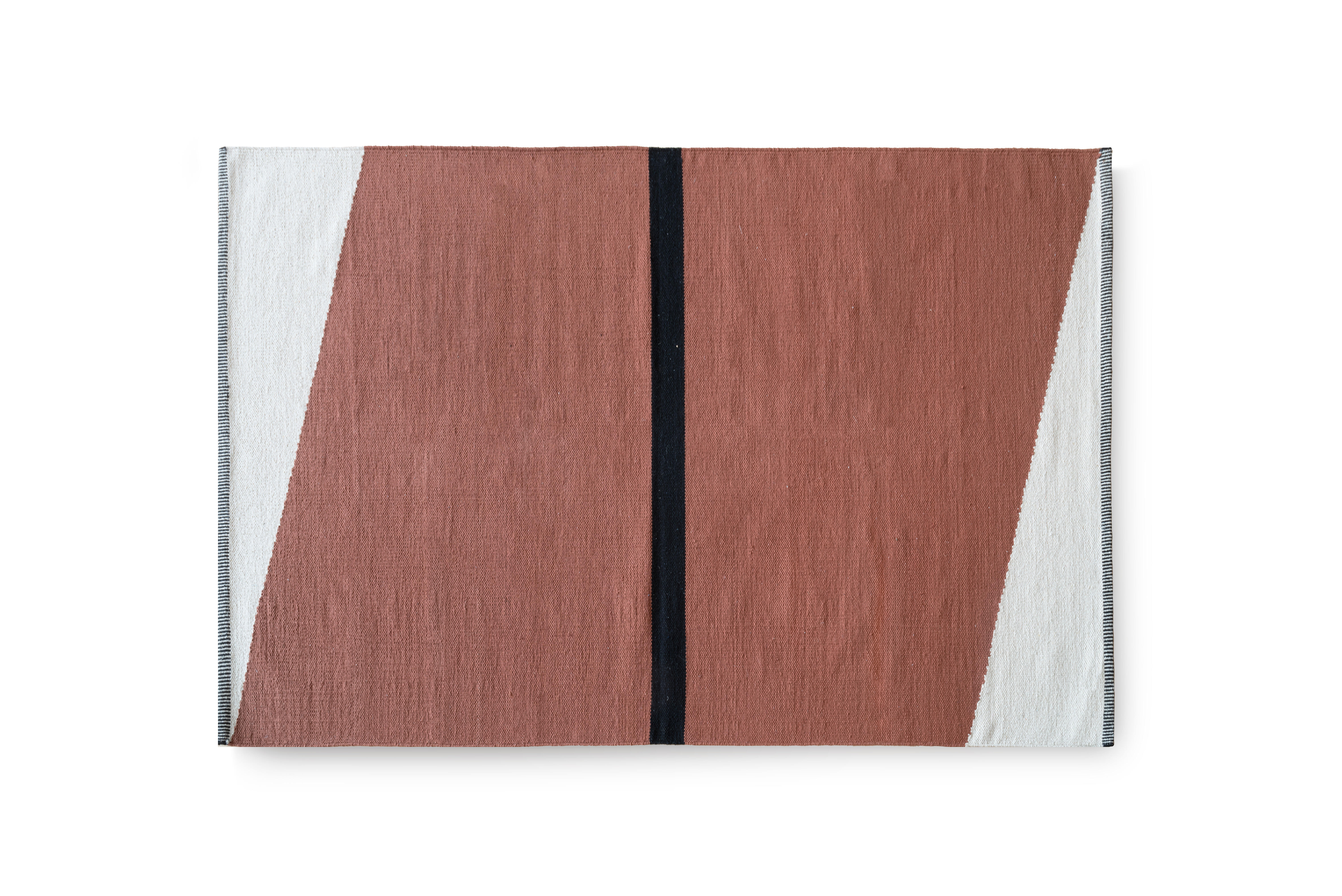 Alfombra algodón riccardo blanco y terracota 160x230cm