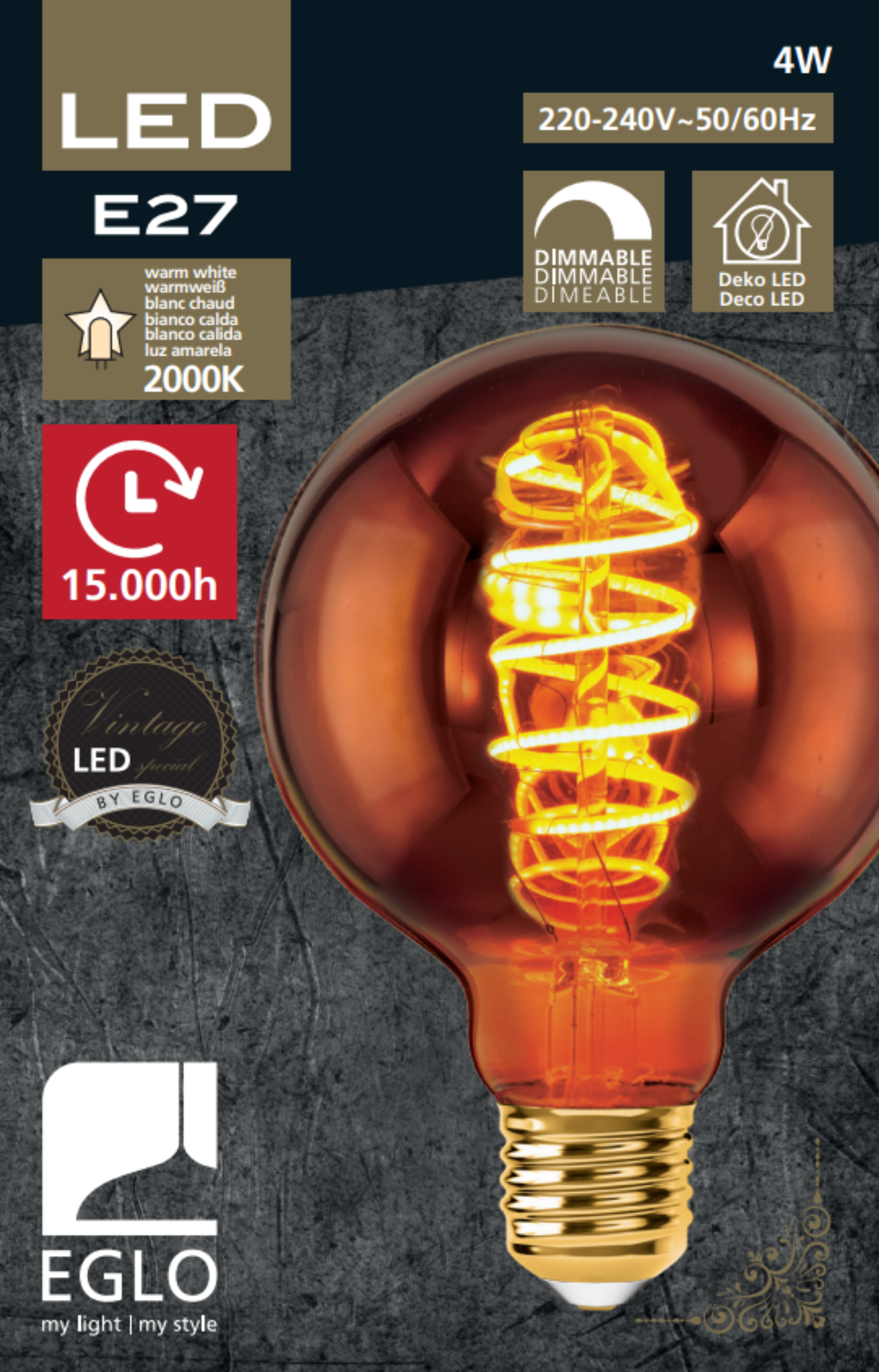 Lâmpada led decorativa E27 100 lm 2000k luz regulável - 4