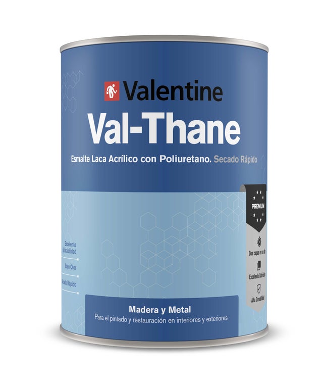 Pintura exterior color blanco para acero, valla VALENTINE satinado 750ml base agua antigoteo