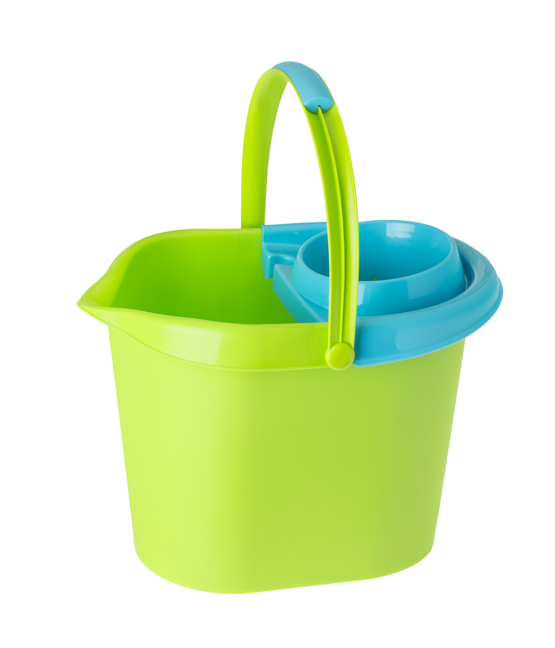 Cubo para limpieza rectangular con escurridor 12 litros verde. Con asa. - 3