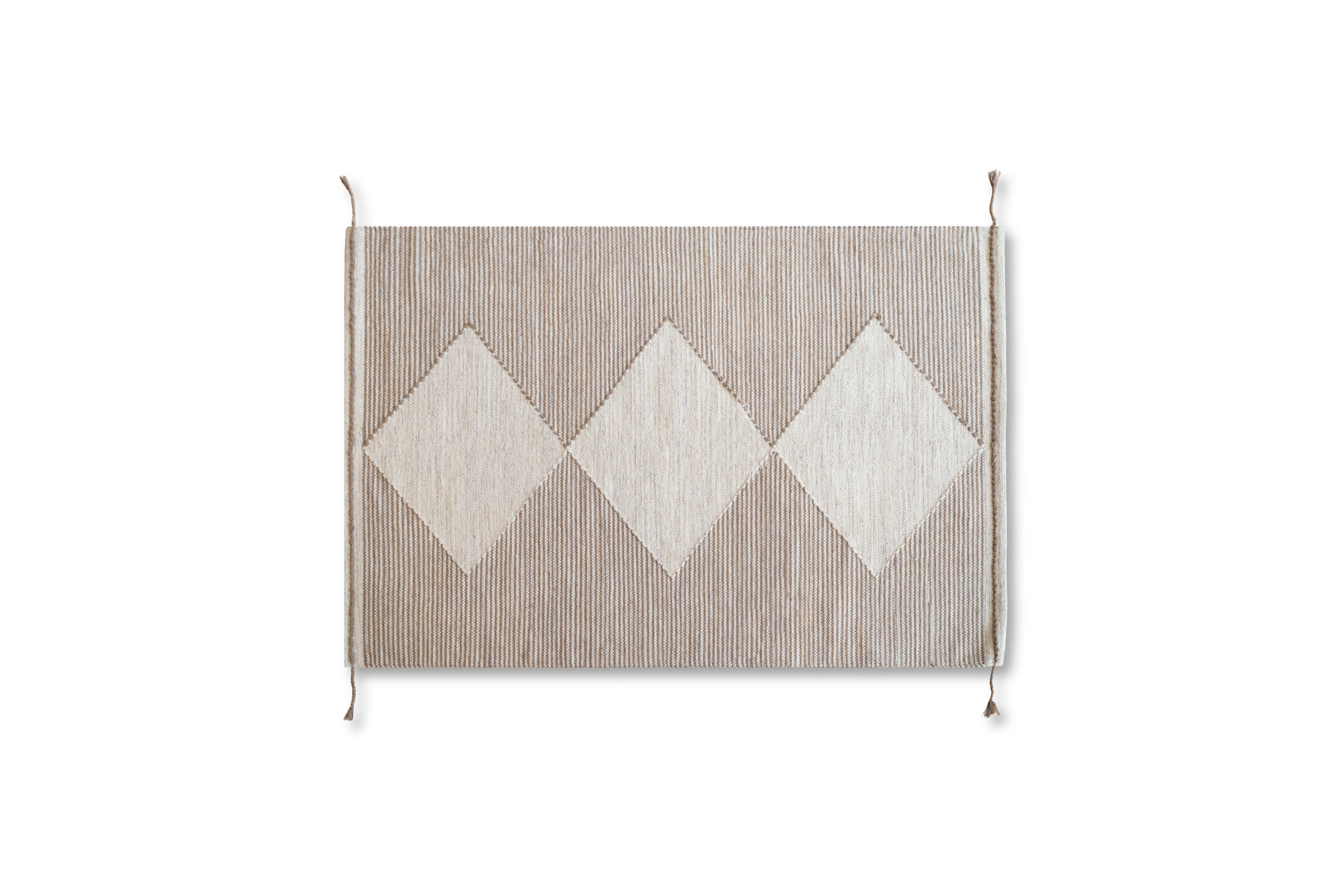 Alfombra lana tejido plano gotemburgo beige / marrón 120x170cm