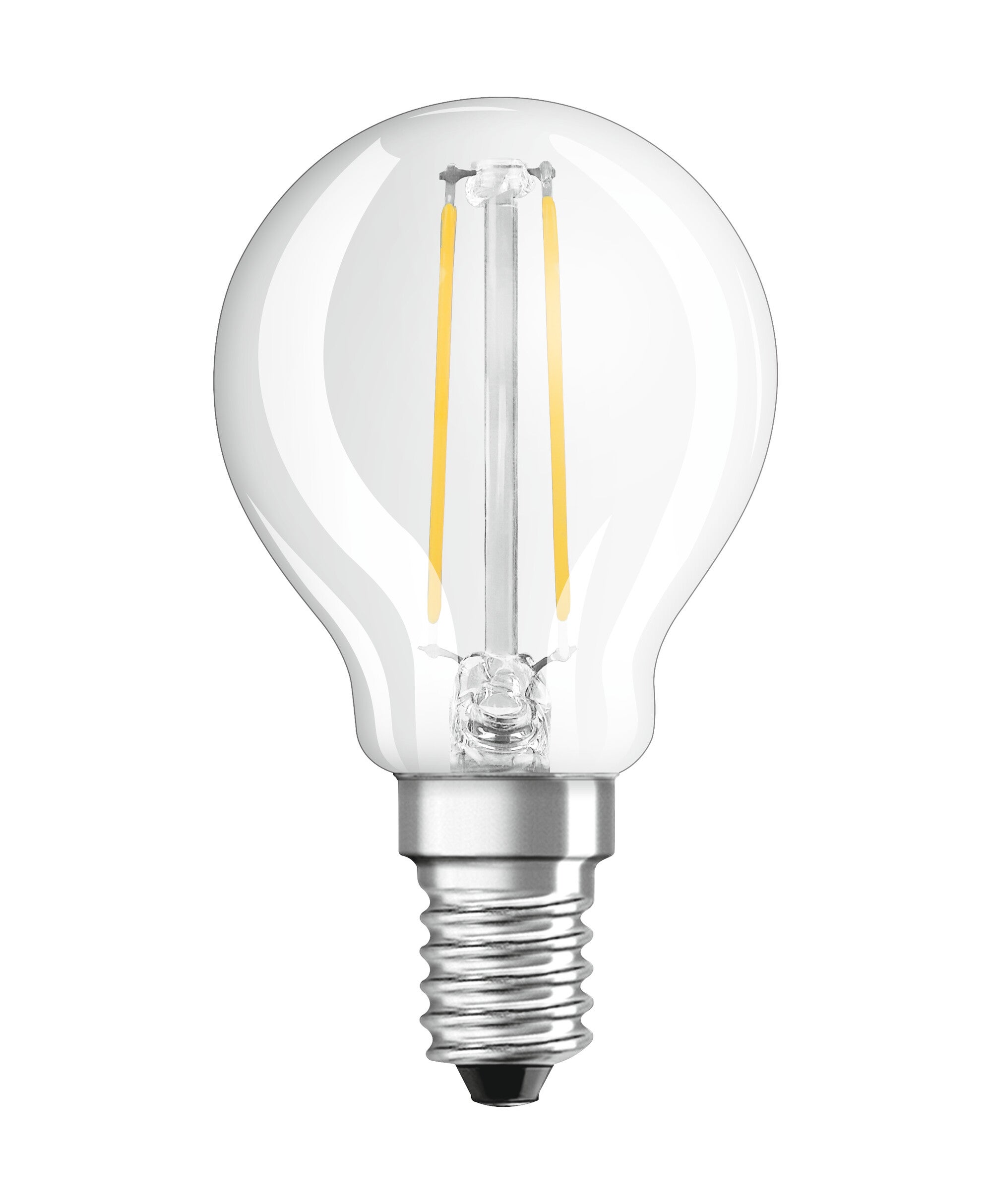Bombilla led filamento e14 esférica 136 lúmenes 1.5w de 2700k osram