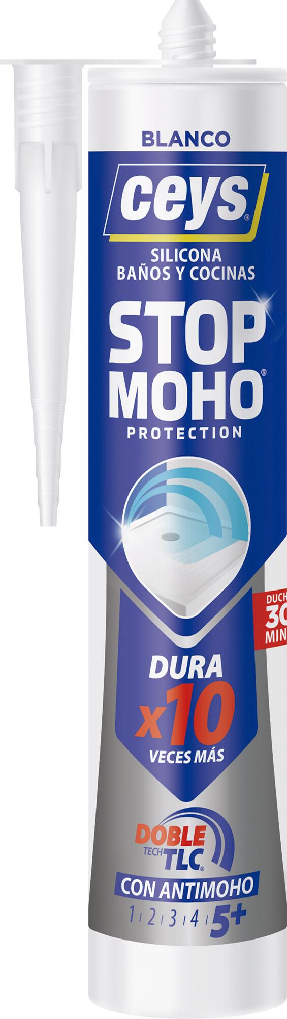 Silicona sanitaria Stop Moho X10 CEYS  290ml blanco