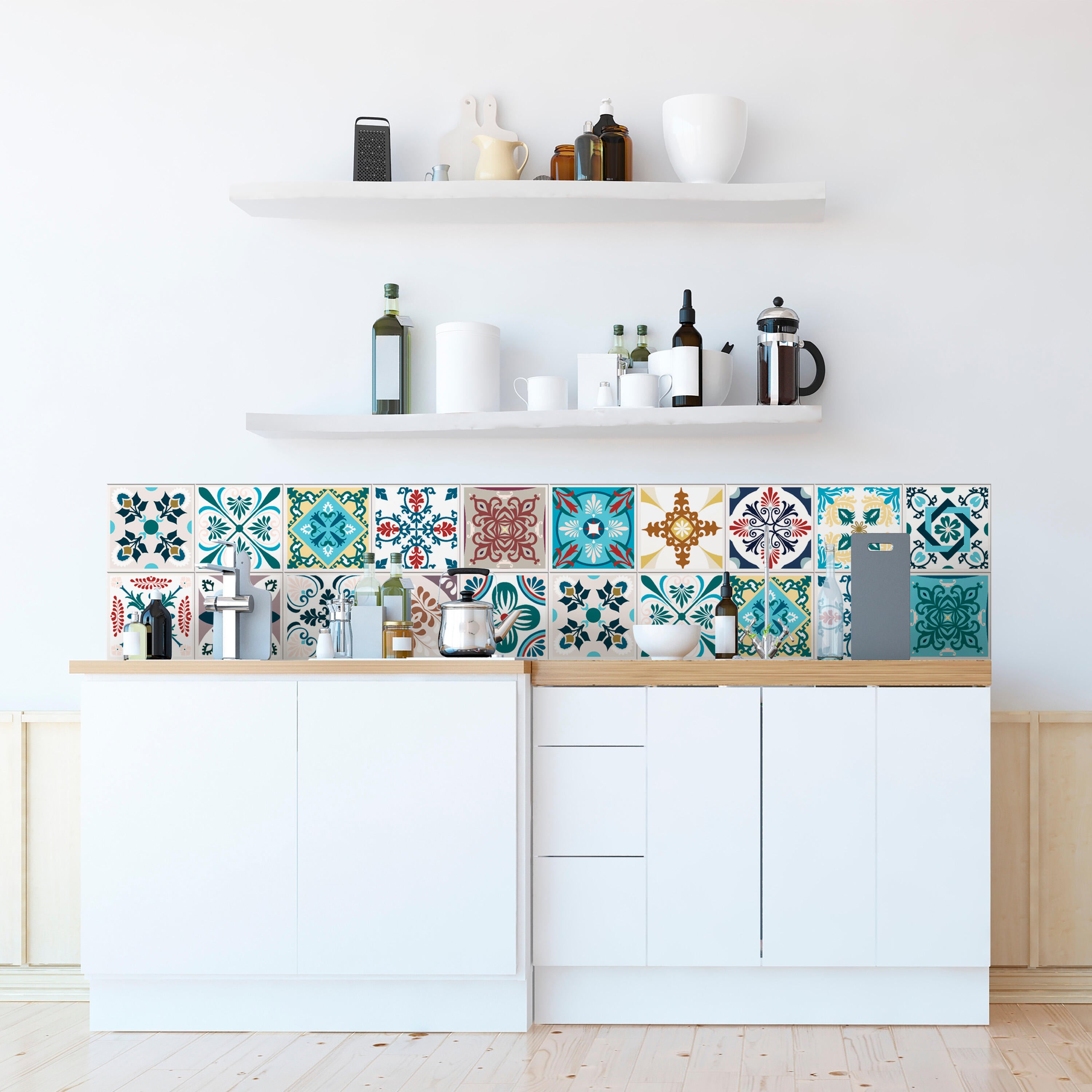 Sticker decorativo blanco barcelona de 20x20cm