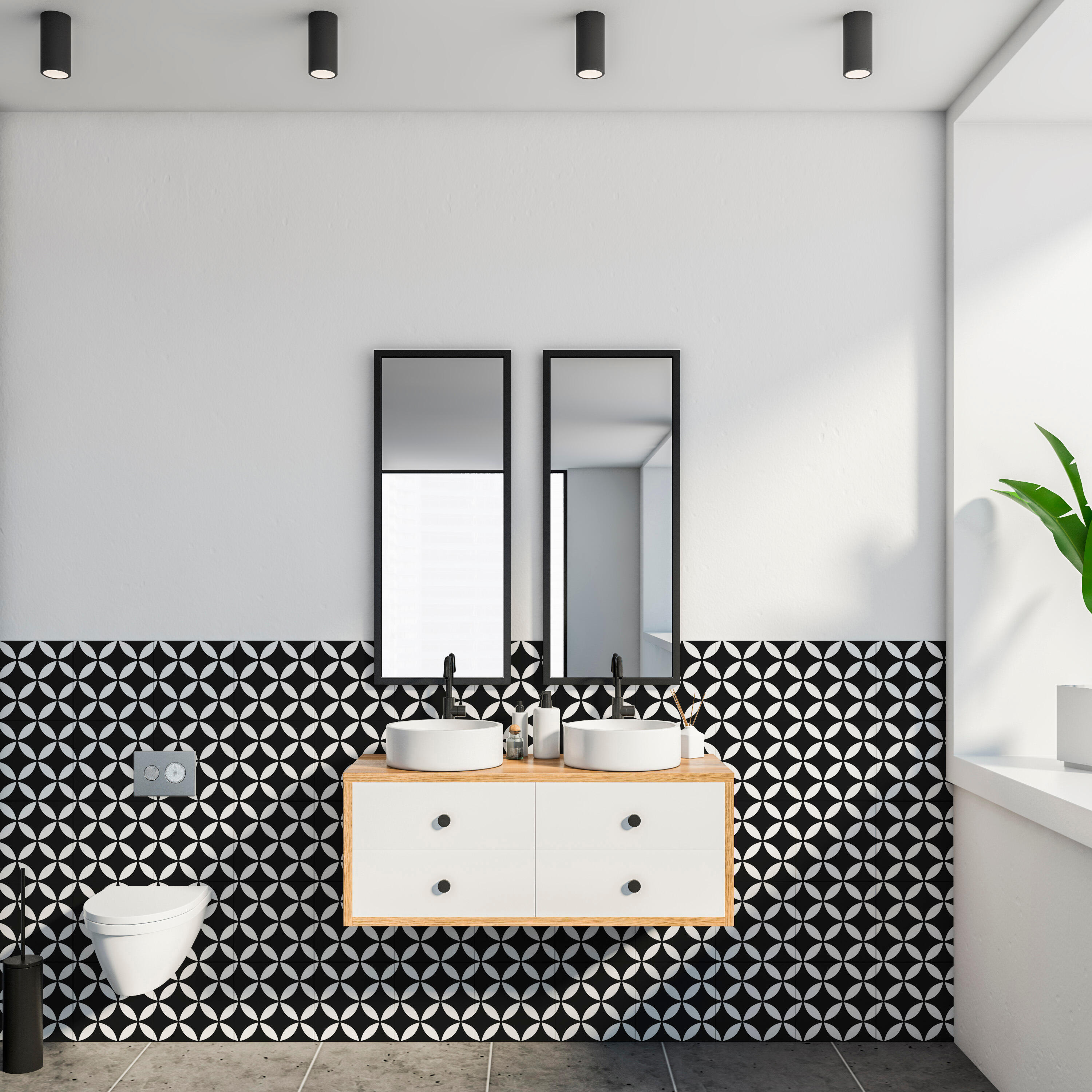 Sticker decorativo producto sin motivo negro palma de 20x20cm