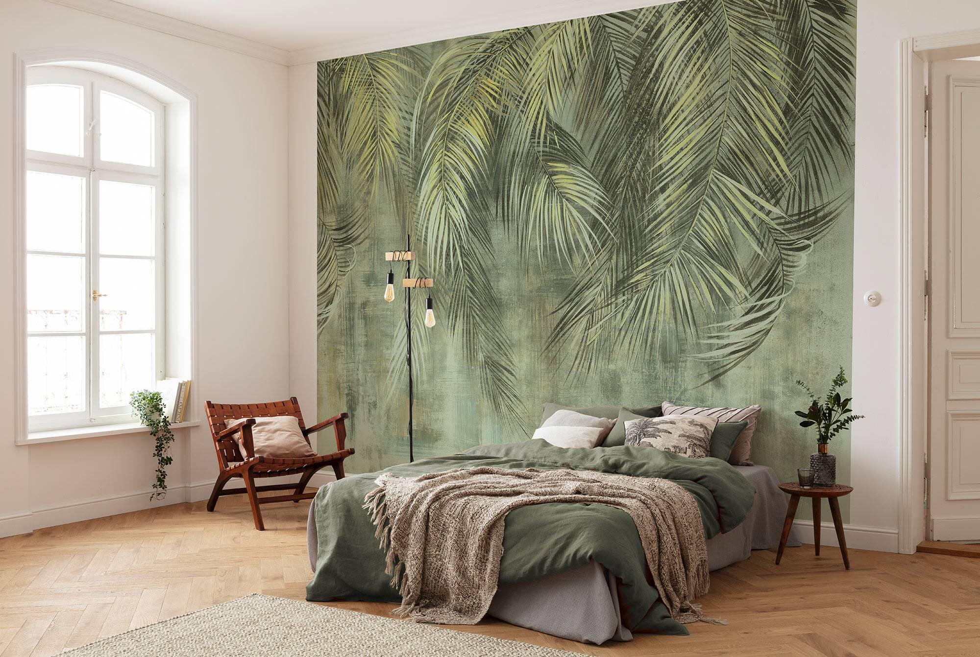Mural TNT liso  Feuilles de Palmier verde 350 x 250 cm KOMAR - 2