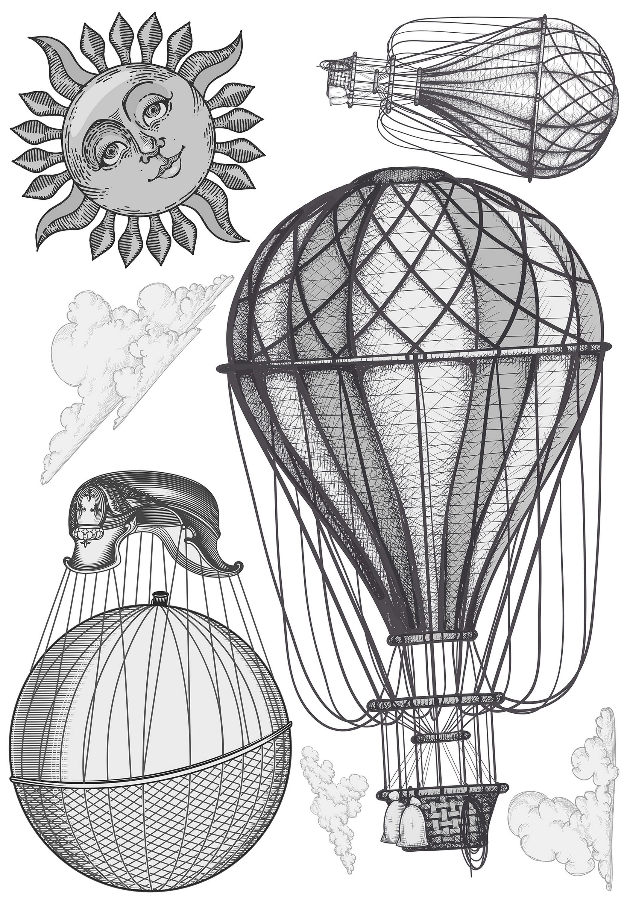 Sticker multicolor Globos Aeroestaticos de 48x68cm - 3