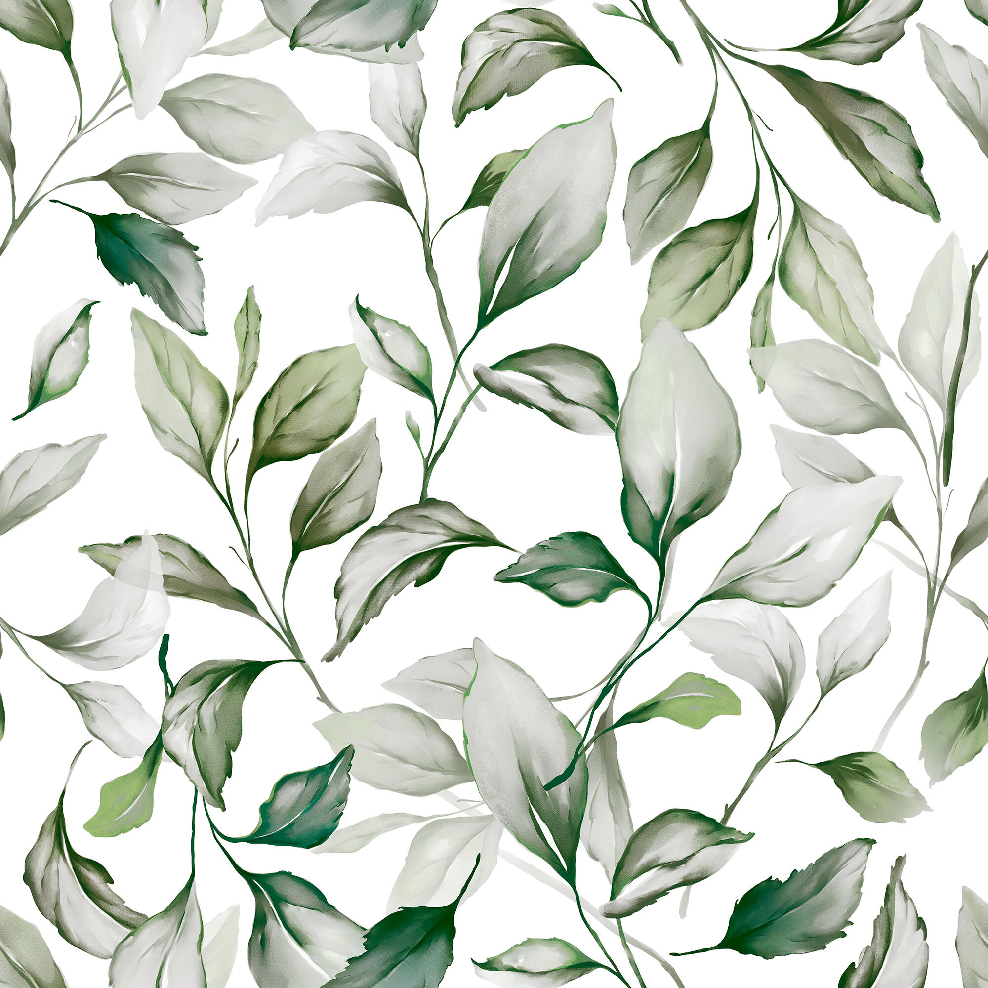 Papel pintado TNT aplicación cola en pared Naturaleza Hojas verde   53cmx10.05m lavable - 2