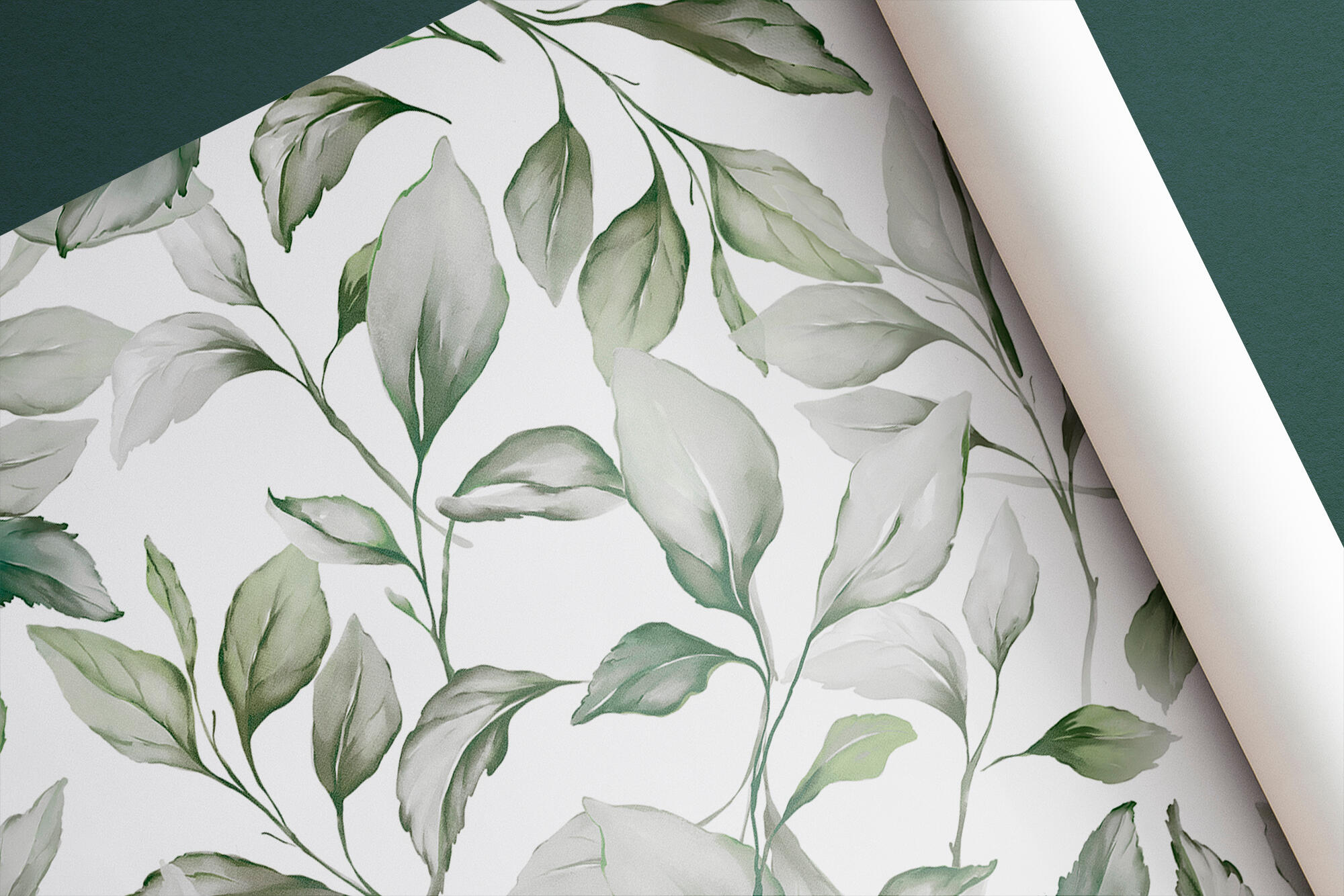 Papel pintado TNT aplicación cola en pared Naturaleza Hojas verde   53cmx10.05m lavable - 5