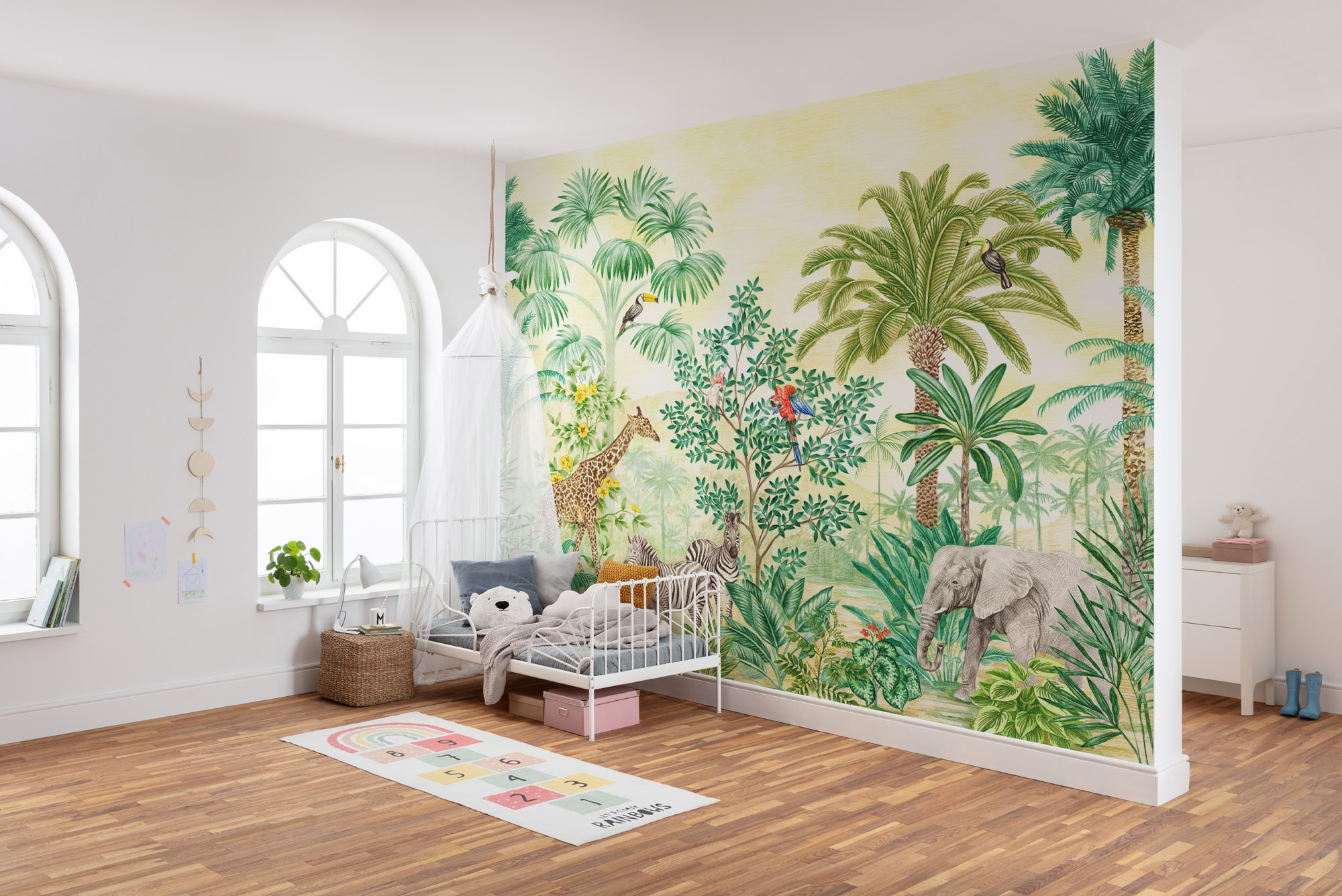 Mural no tejido naturaleza jungle adventure verde de 350 x 250 cm komar