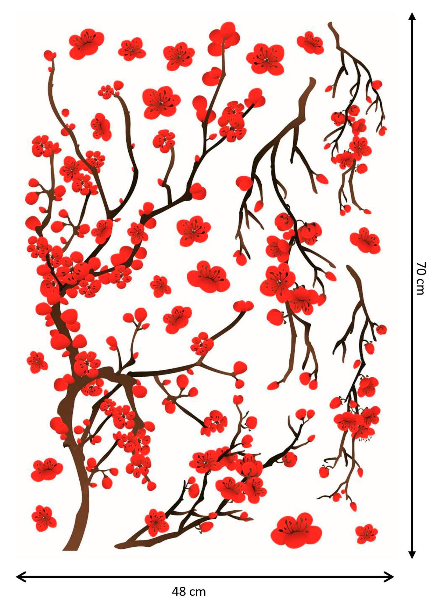 Sticker L 47x70 cm Rosso/nero - 3