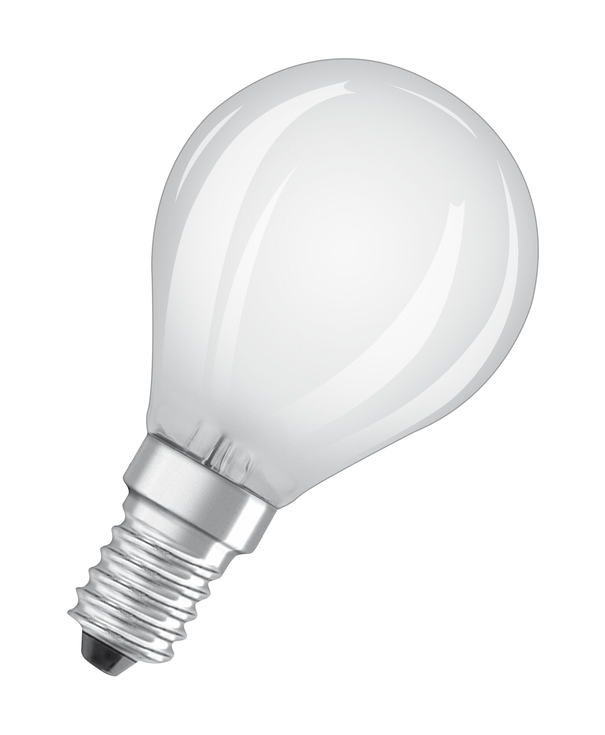 Bombilla led e14 esférica 136 lúmenes 1.5w de 2700k osram