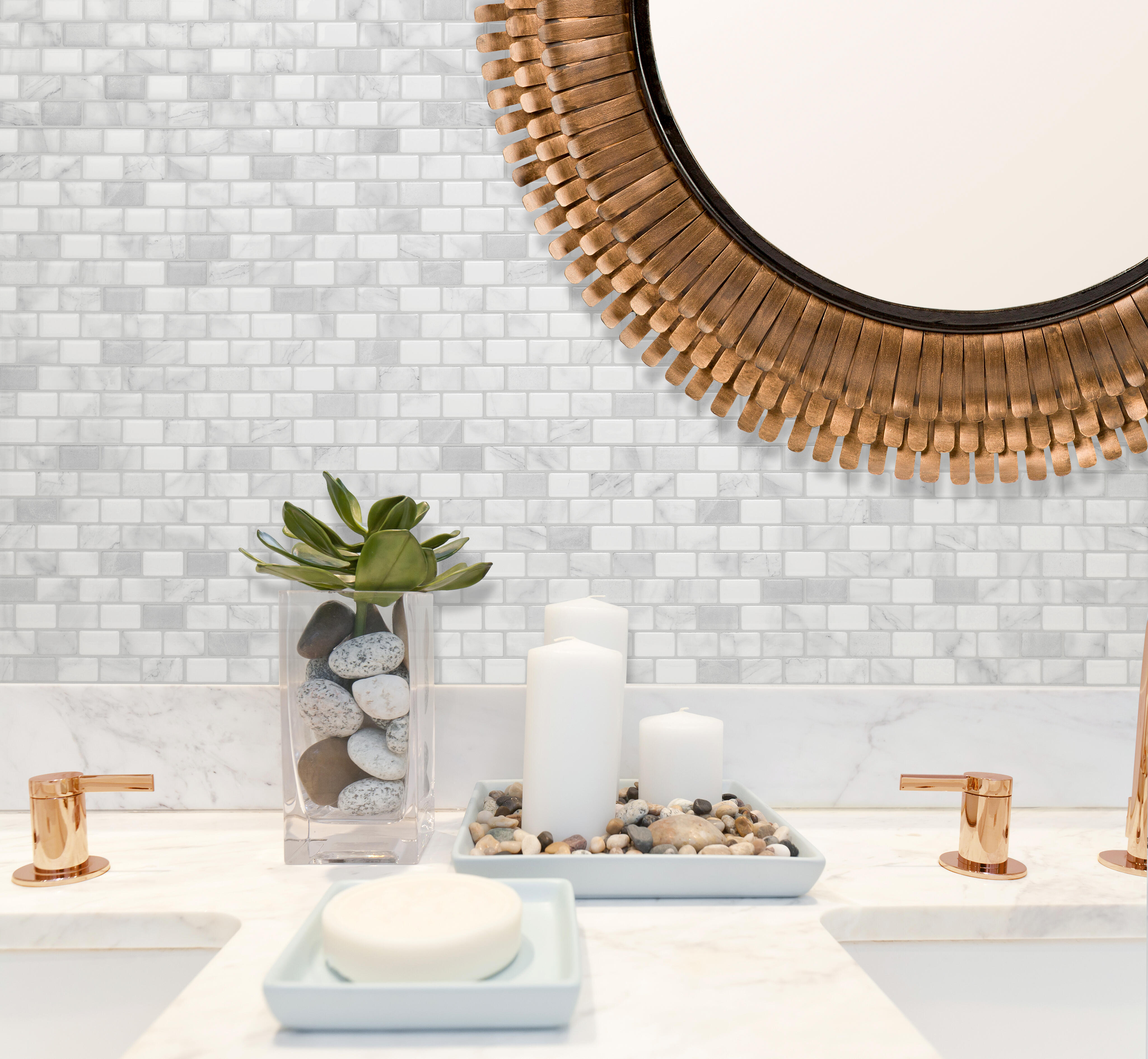 Pegatina mosaico multicolor smart tiles ravenna roma de 24x24cm