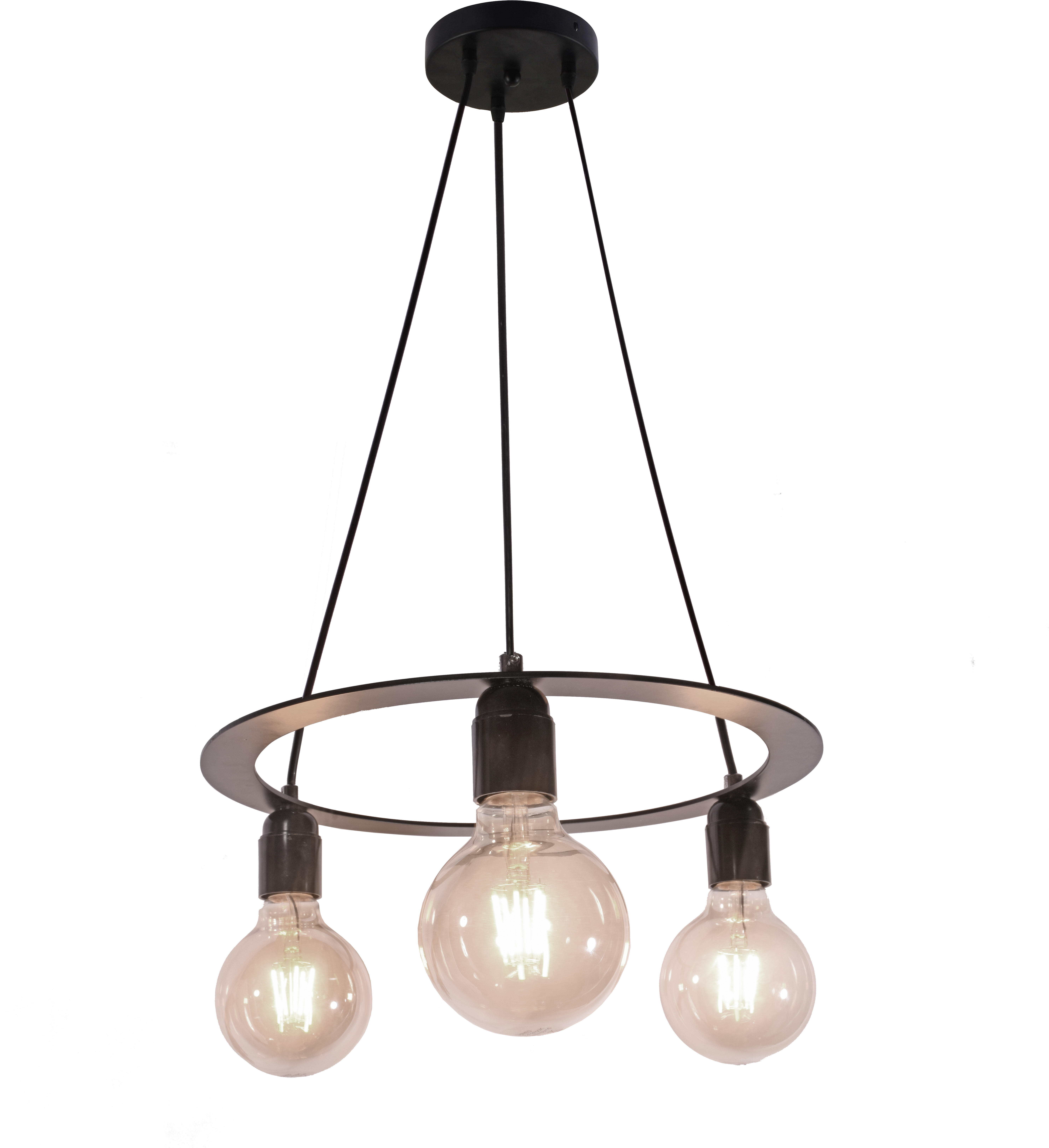 Lámpara de techo malmo 3 luces e27 32 cm negra