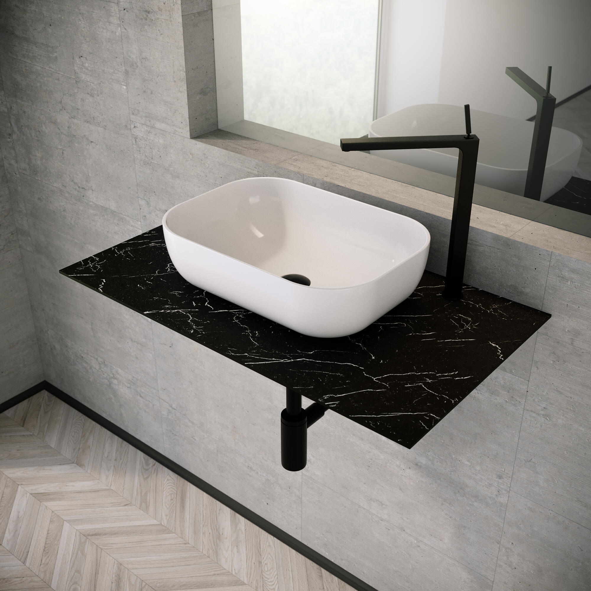 Lavabo sobre encimera de cerámica Ovalo 45x13.5x32.5 cm ovalada blanco brillante - 4