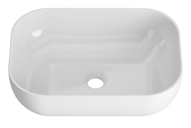 Lavabo de sobreponer Ovalo  brillante 45x13.5x32.5 cm