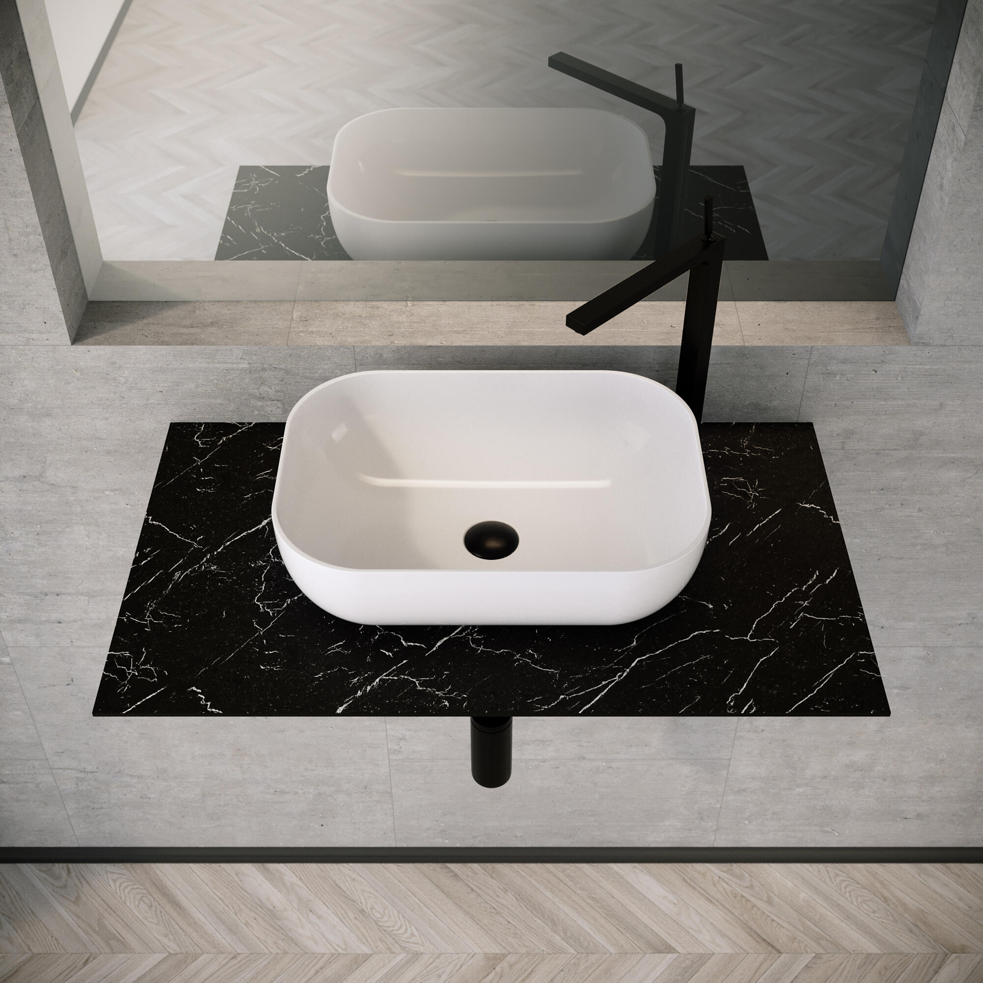 Lavabo sobre encimera de cerámica Ovalo 45x13.5x32.5 cm ovalada blanco brillante - 3