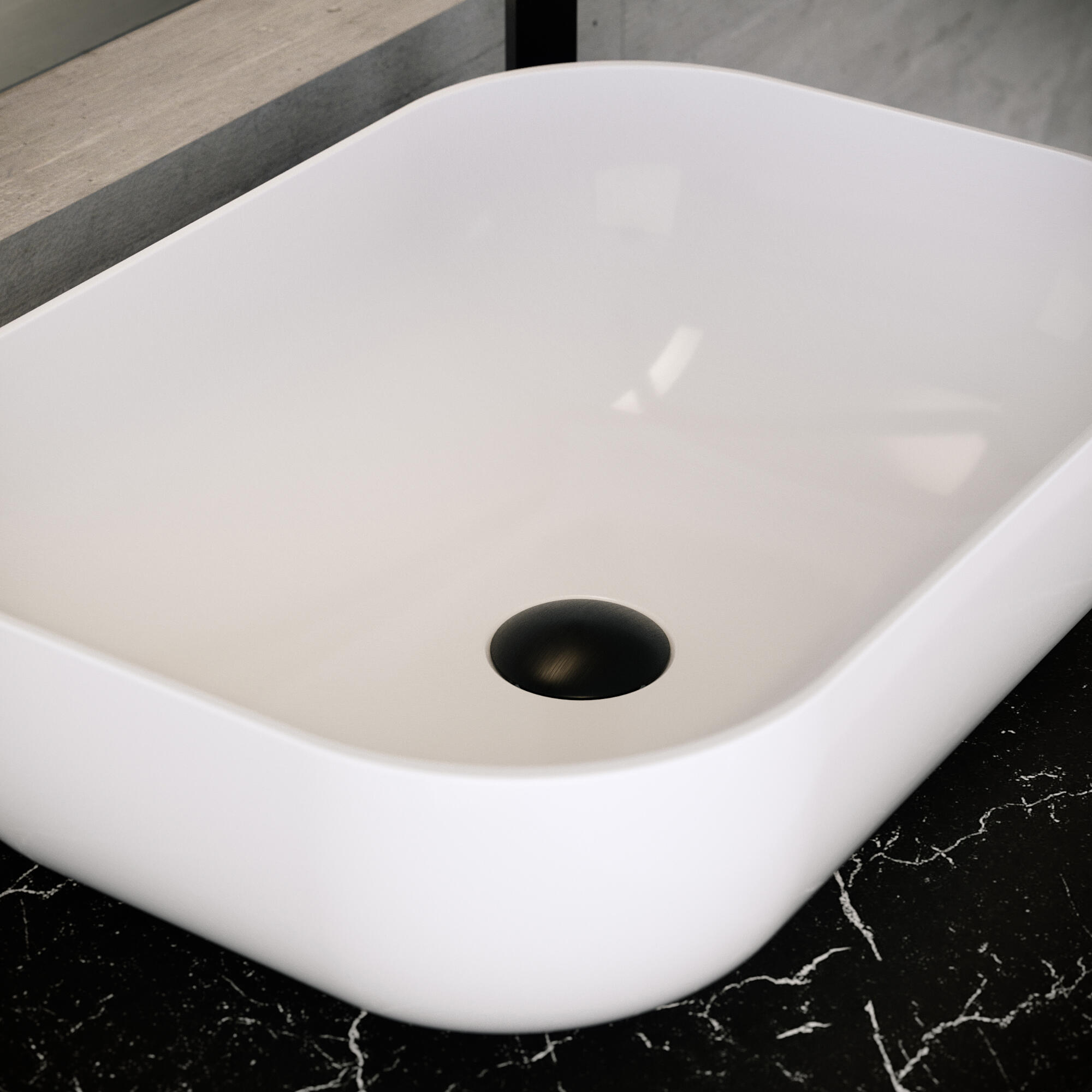 Lavabo sobre encimera de cerámica Ovalo 45x13.5x32.5 cm ovalada blanco brillante - 2