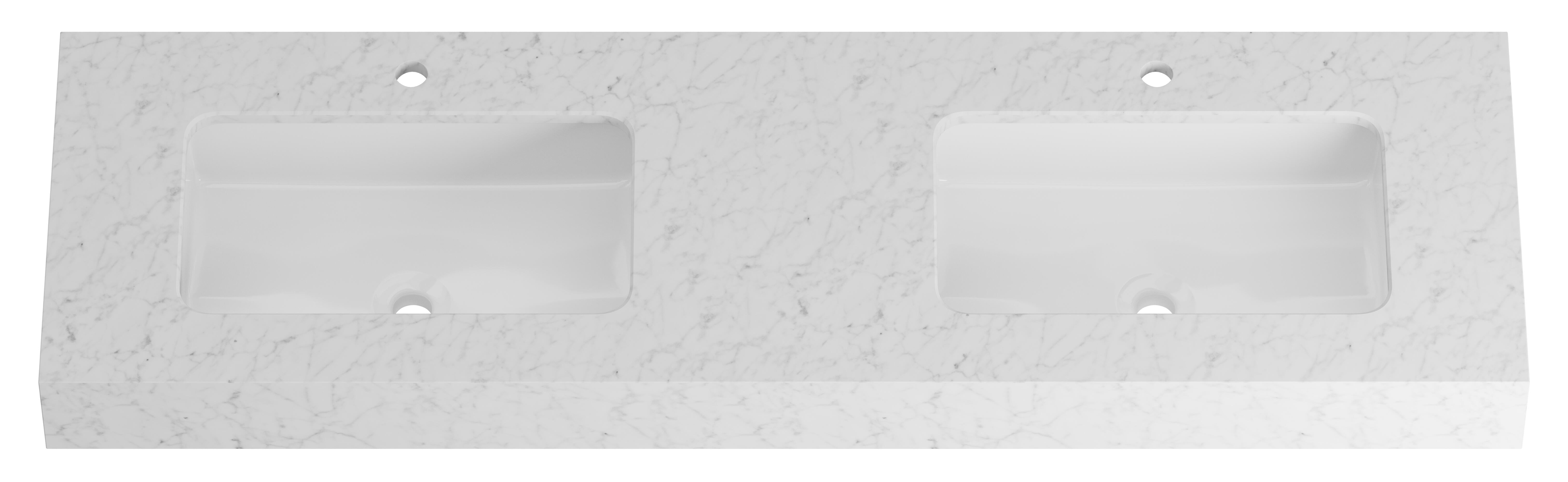 Lavabo suspendido blanco encimeras de piedra 154x12x46 cm