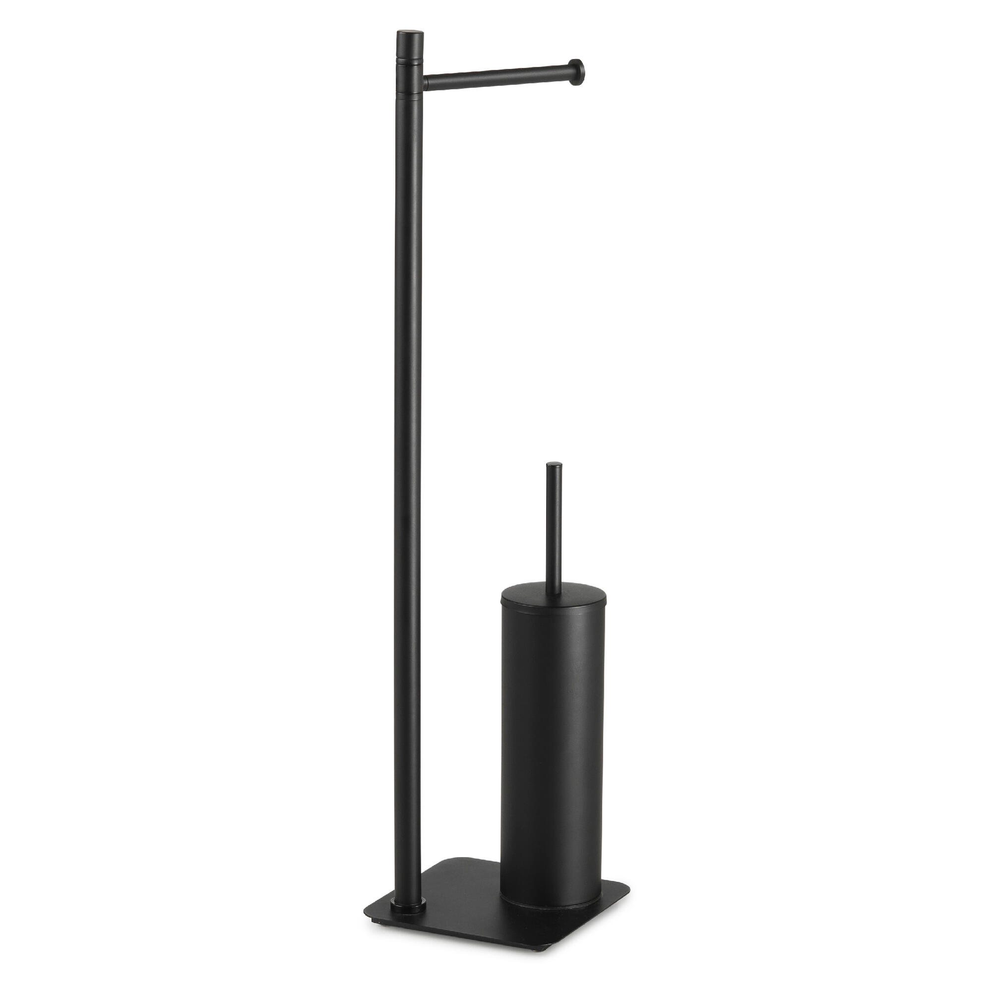 Escobillero y portarrollo artu negro mate 16x66.7 cm
