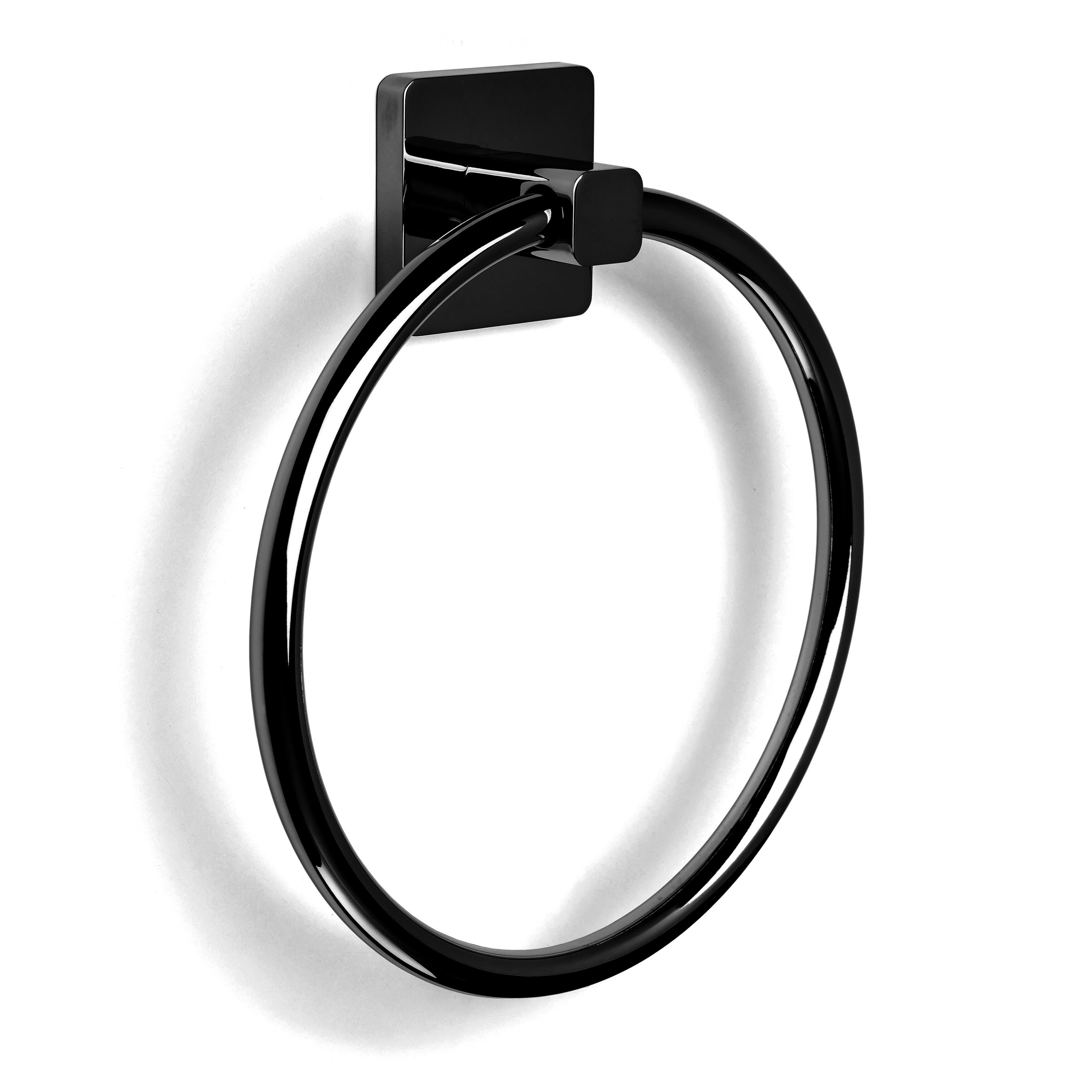 Toallero de aro negro mate para atornillar Epsilon 19.5x22x5 cm - 3