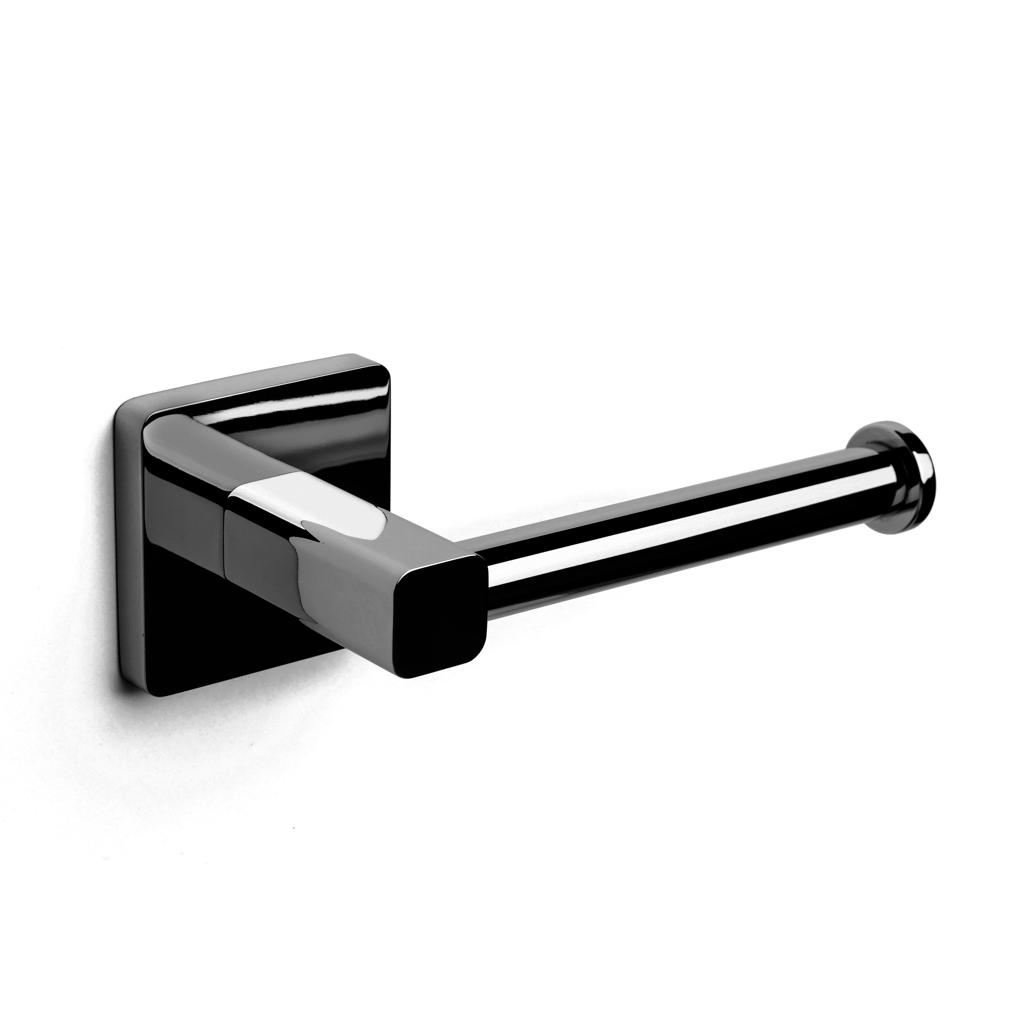 Portarrollos de papel higiénico Epsilon black negro adhesivo o para atornillar - 3