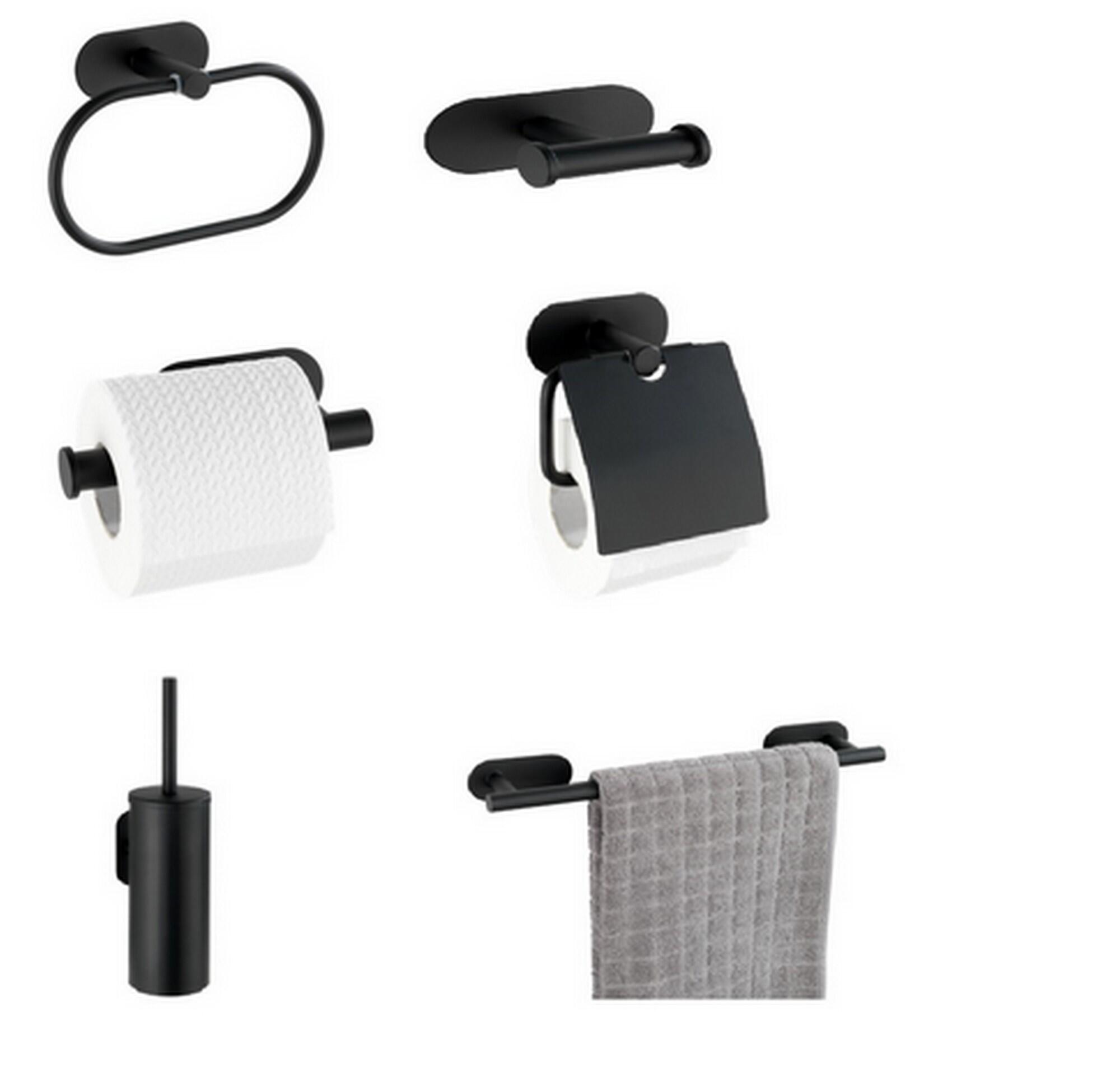 Toalheiro de parede OREA INOX 40CM PRETO - 5