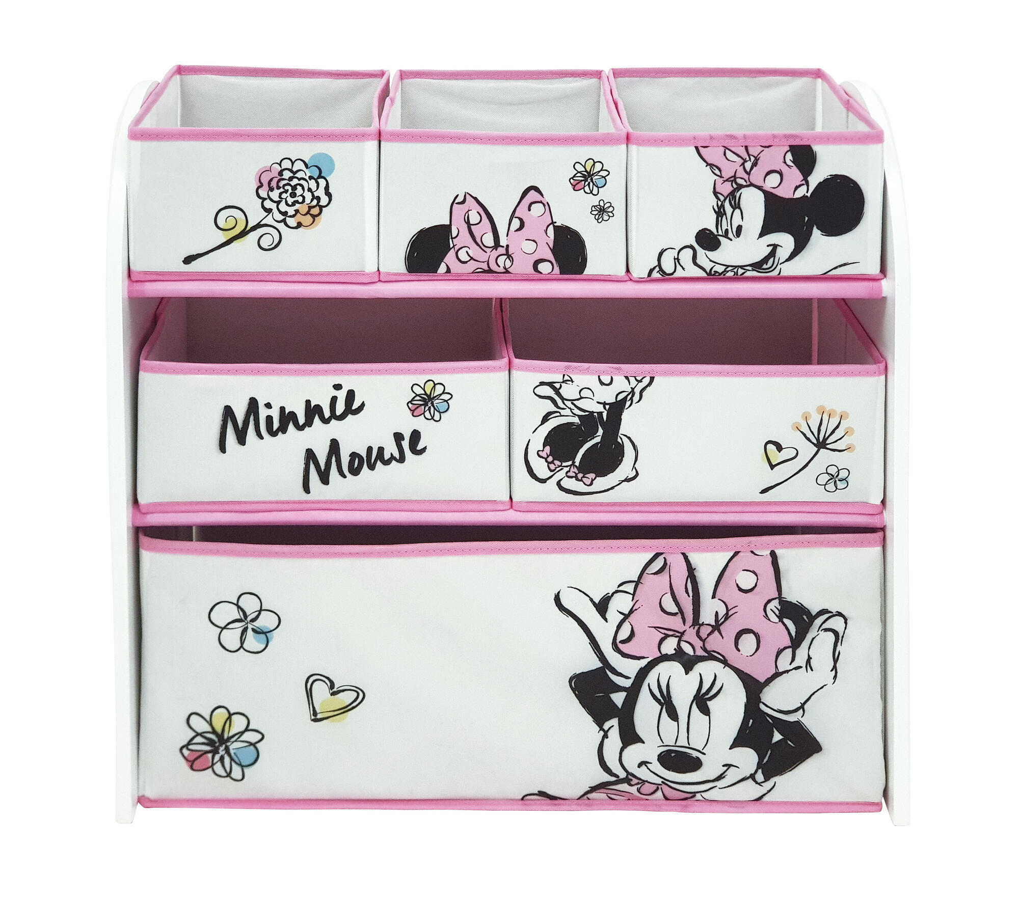 Estantería infantil de minnie mouse classic con 6 cajones de 30x62x60 cm