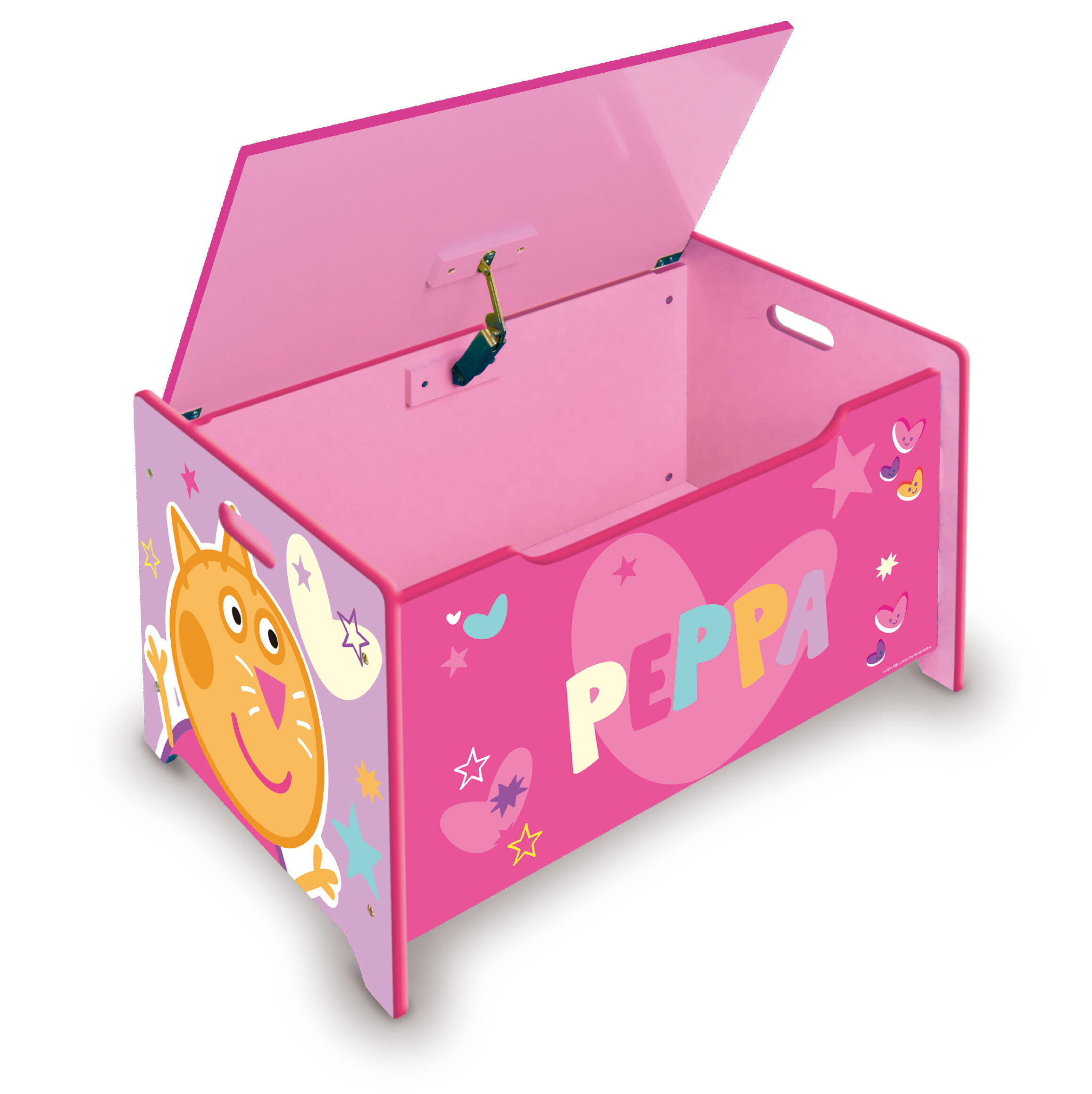 Baúl de madera de peppa pig color rosa de 40x62.5x37 cm