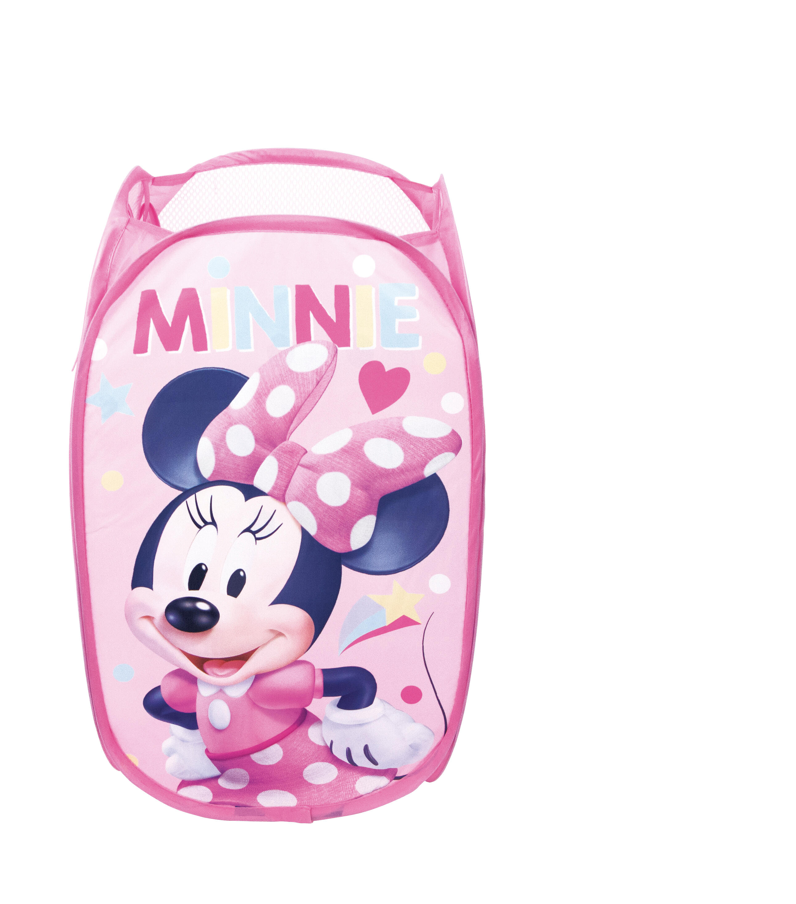 Cesta de tela rectangular plegable de minnie mouse de 36x36x58cm