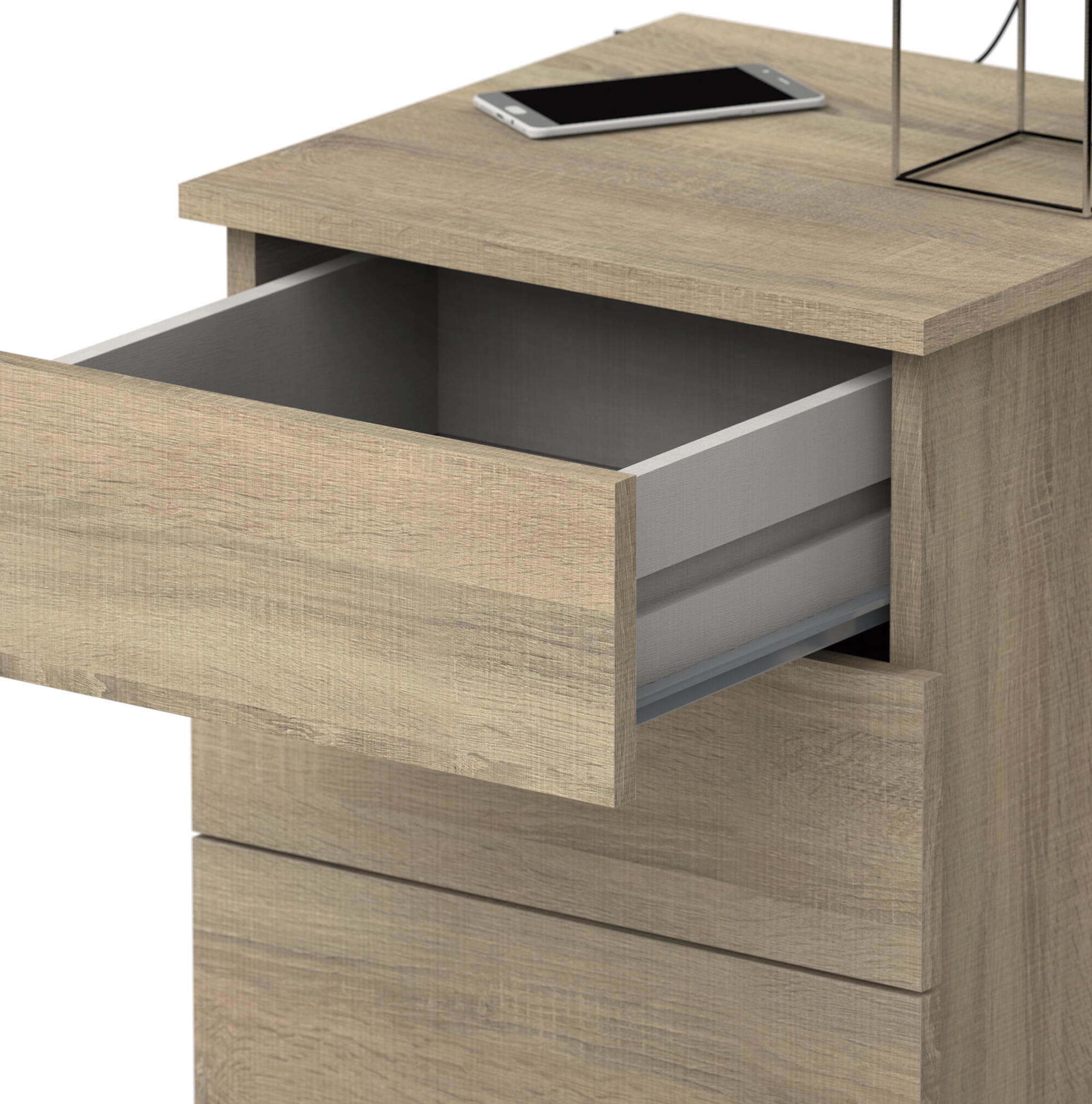 Cómoda KIT Dana color roble cambrian con tres cajones de 48,5x41x40 cm - 6