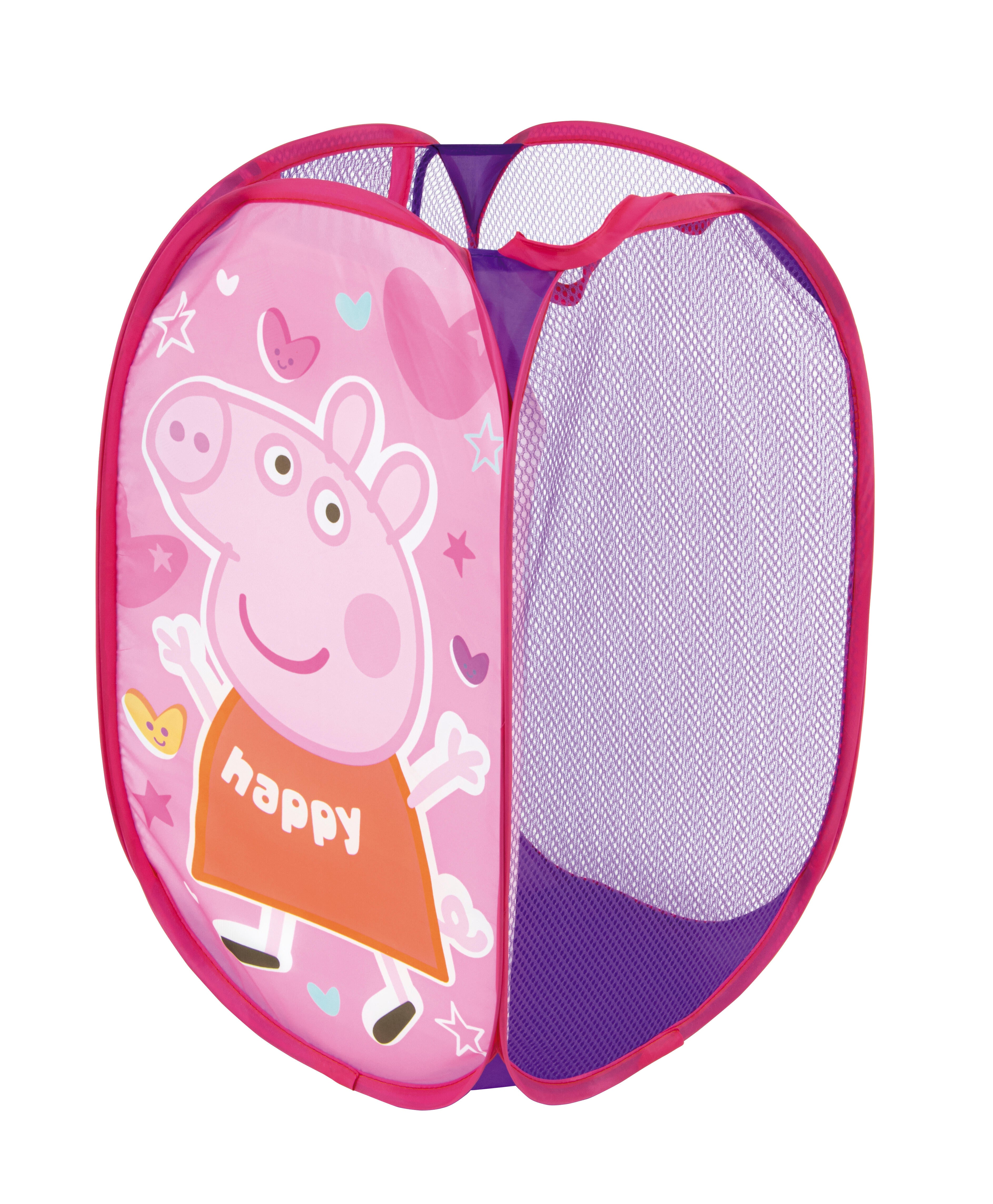 Cesta de tela rectangular plegable de peppa pig de 36x36x58cm