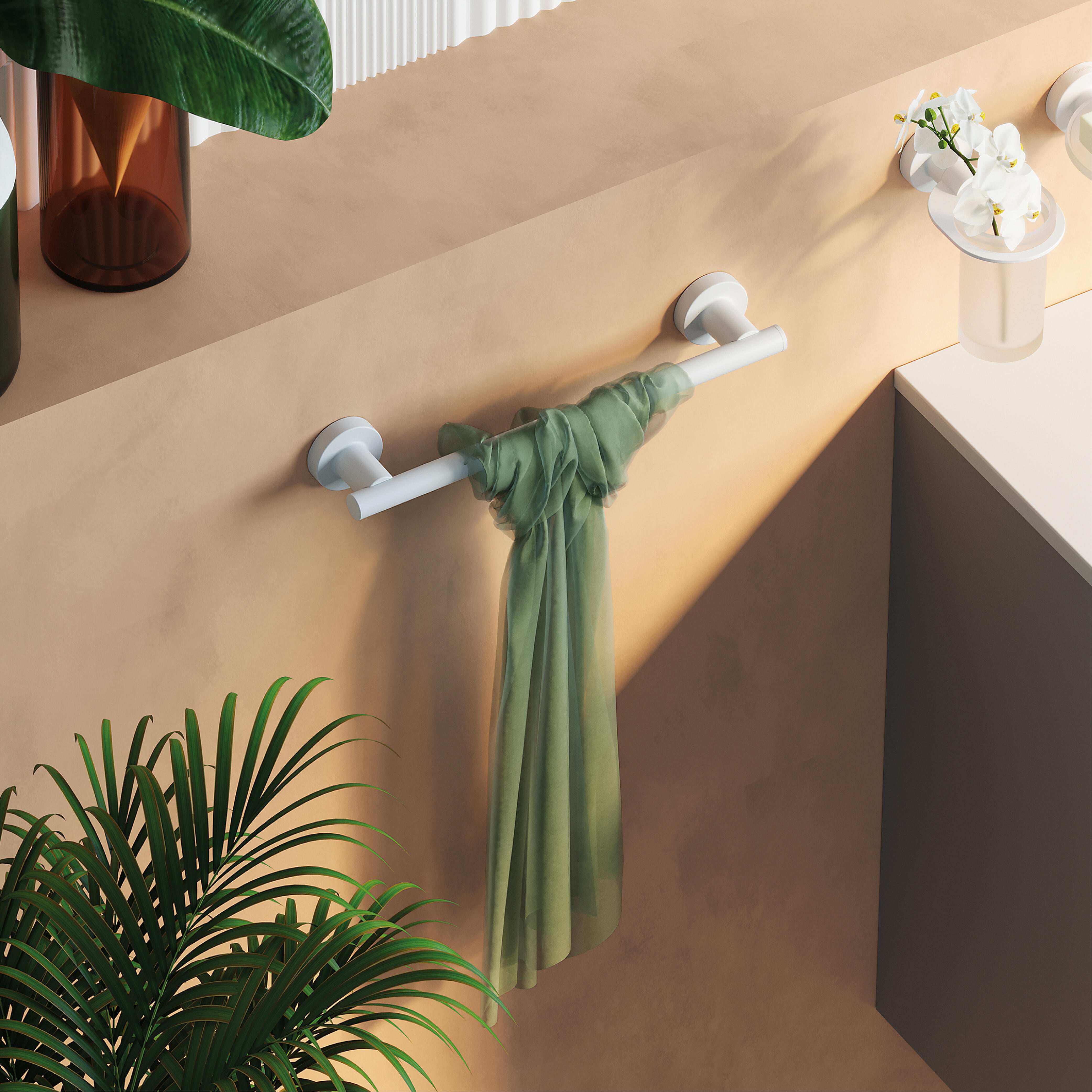 Toallero de barra blanco mate para atornillar Architecture 33x5x6.5 cm - 5