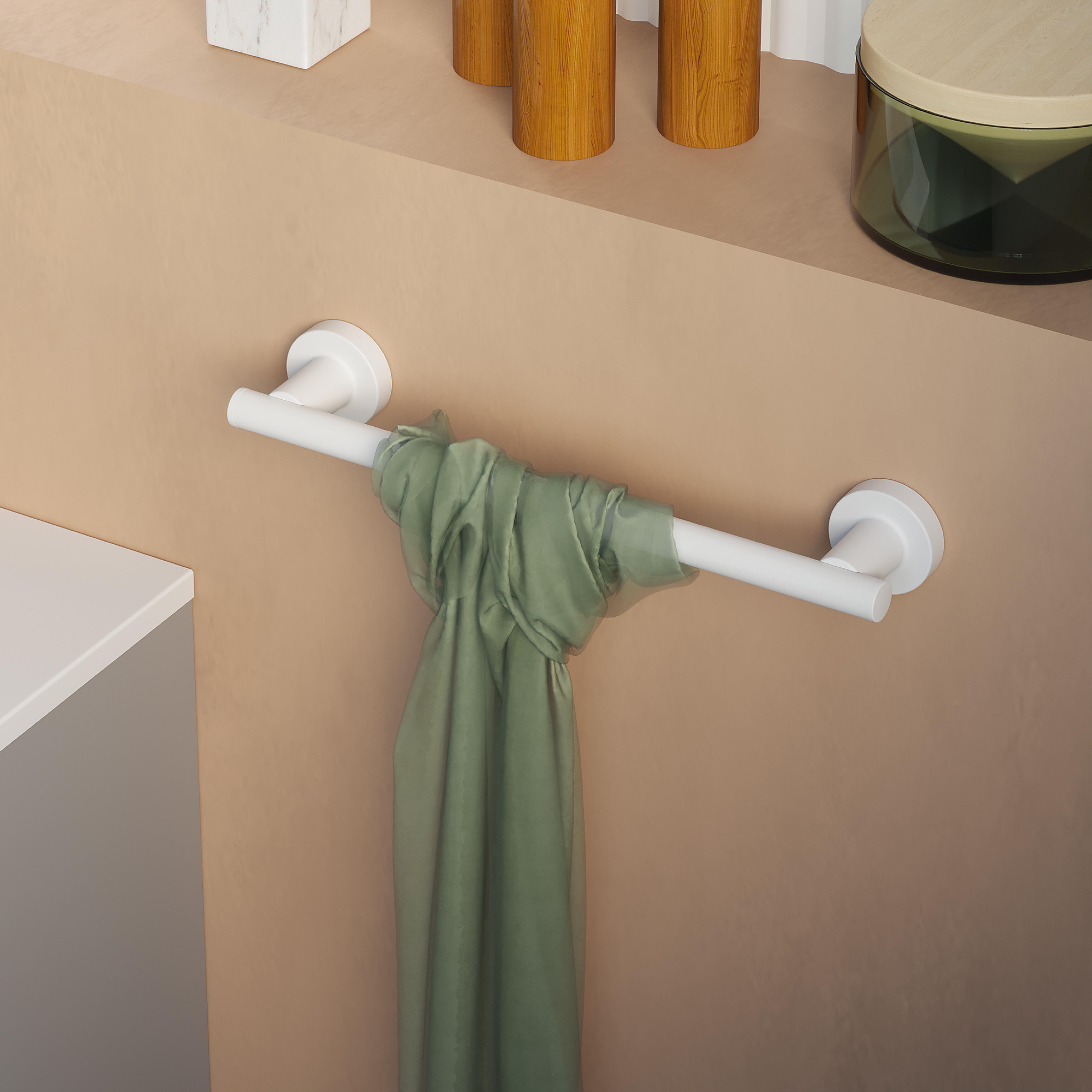 Toallero de barra blanco mate para atornillar Architecture 33x5x6.5 cm - 4