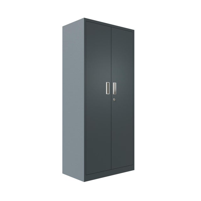 Armário alto com prateleiras aço cinza antracite 80x45x180 cm