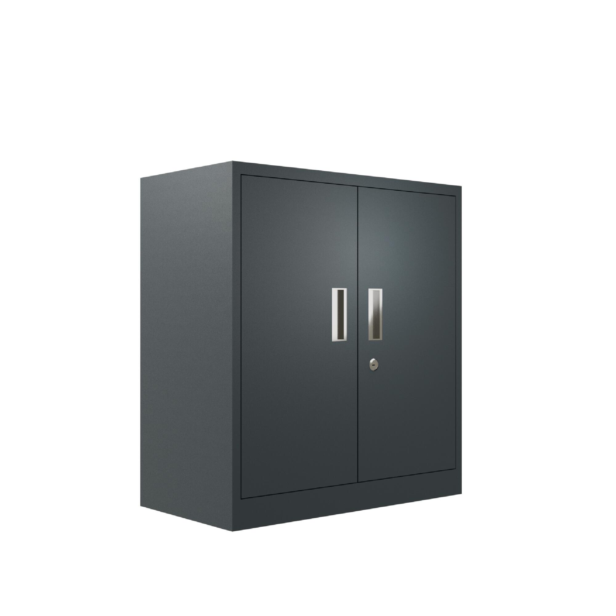 WeberBÜRO Armadio Per Ufficio Profi 2 Ante Bianco E Antracite - 80x42,8x77,7 Cm - Chiudibile A Chiave Con Ripiano Regolabile - 6