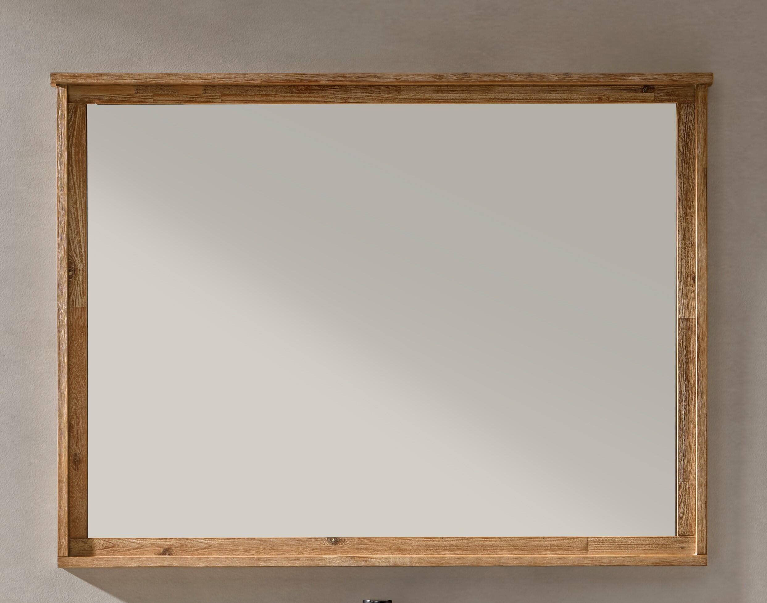 Espejo enmarcado rectangular merida marrón 100 x80 cm