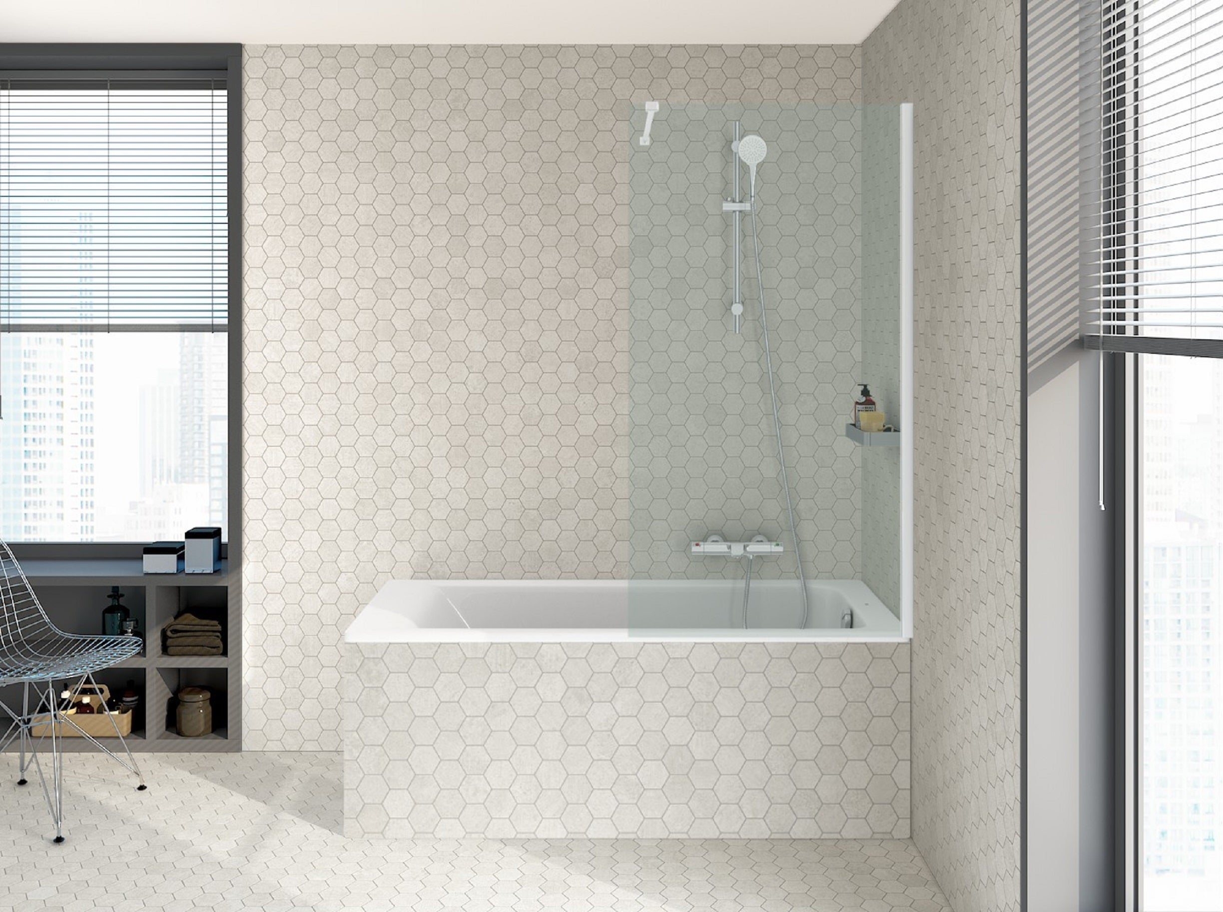 Bañera rectangular roca easy 160x70x42 cm