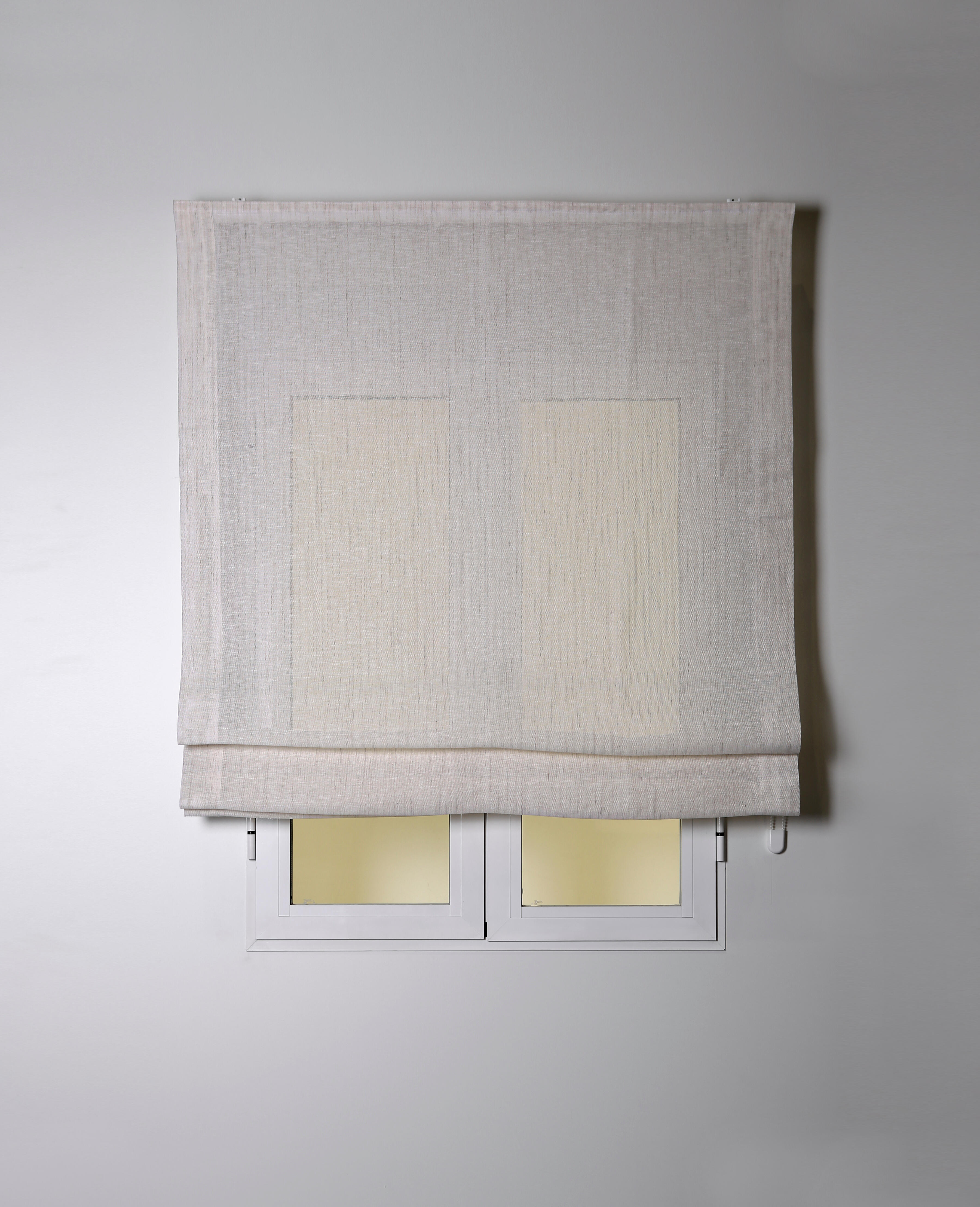 Estor plegable paqueto semi-trasparente con cadena vinci lino lino liso beige de 90x250 cm