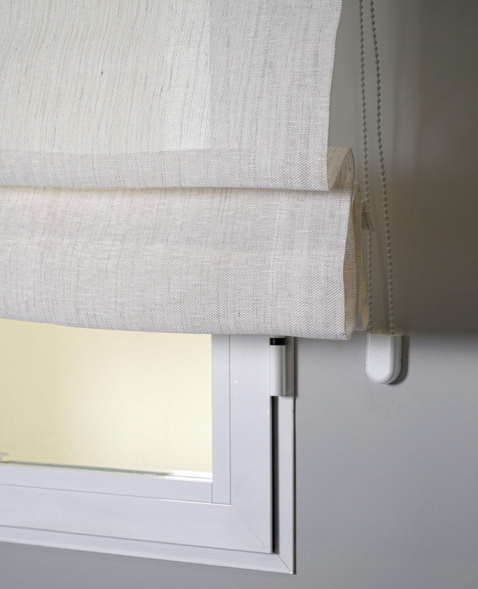 Estor plegable paquetto semi-transparente Vinci Lino 120x175 cm lino liso beige con cadena - 5