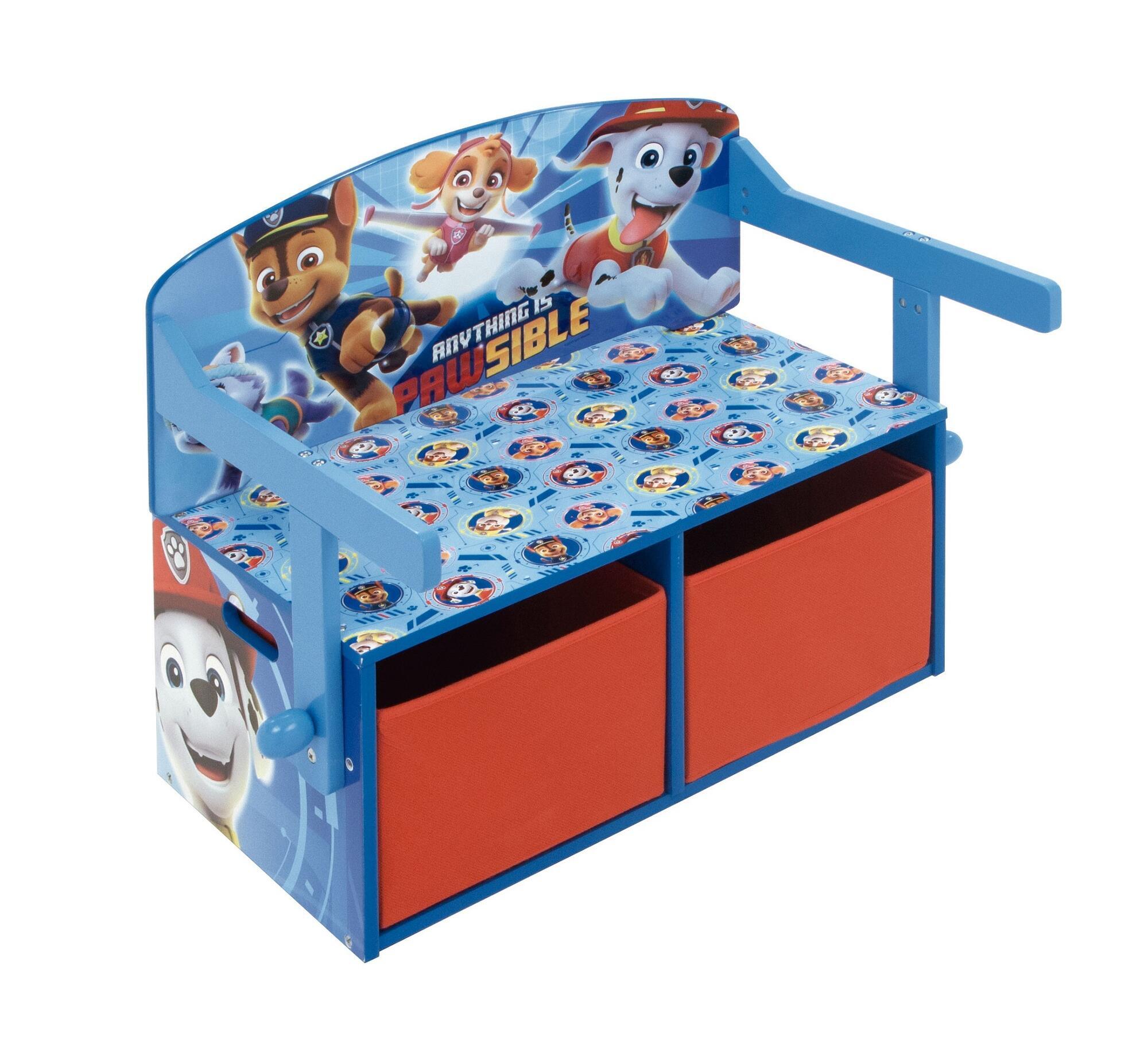 Banco juguetero convertible en escritorio de la patrulla canina de 60x70x44cm
