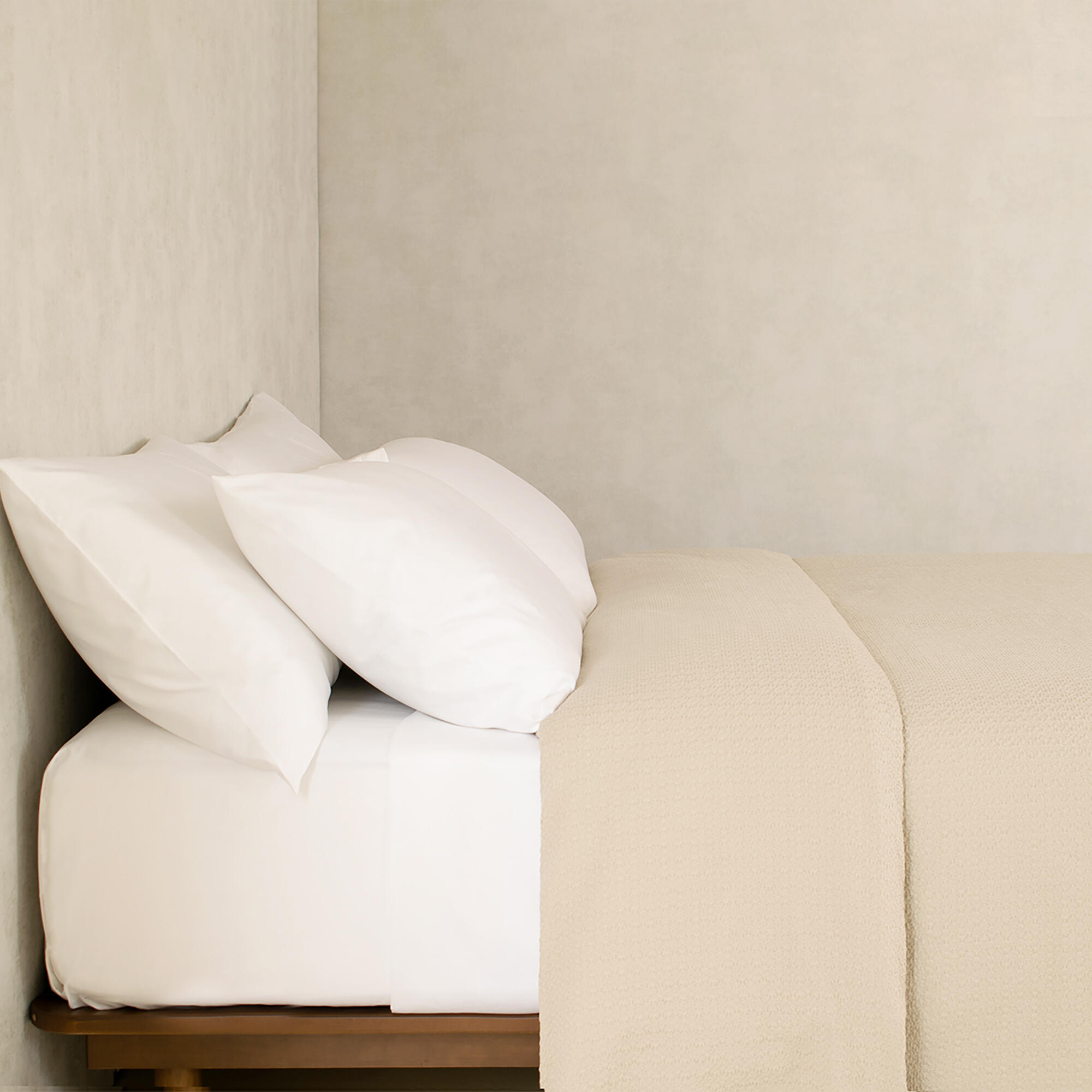 Colcha de cama estrella relieve algodón beige para cama de 180 cm