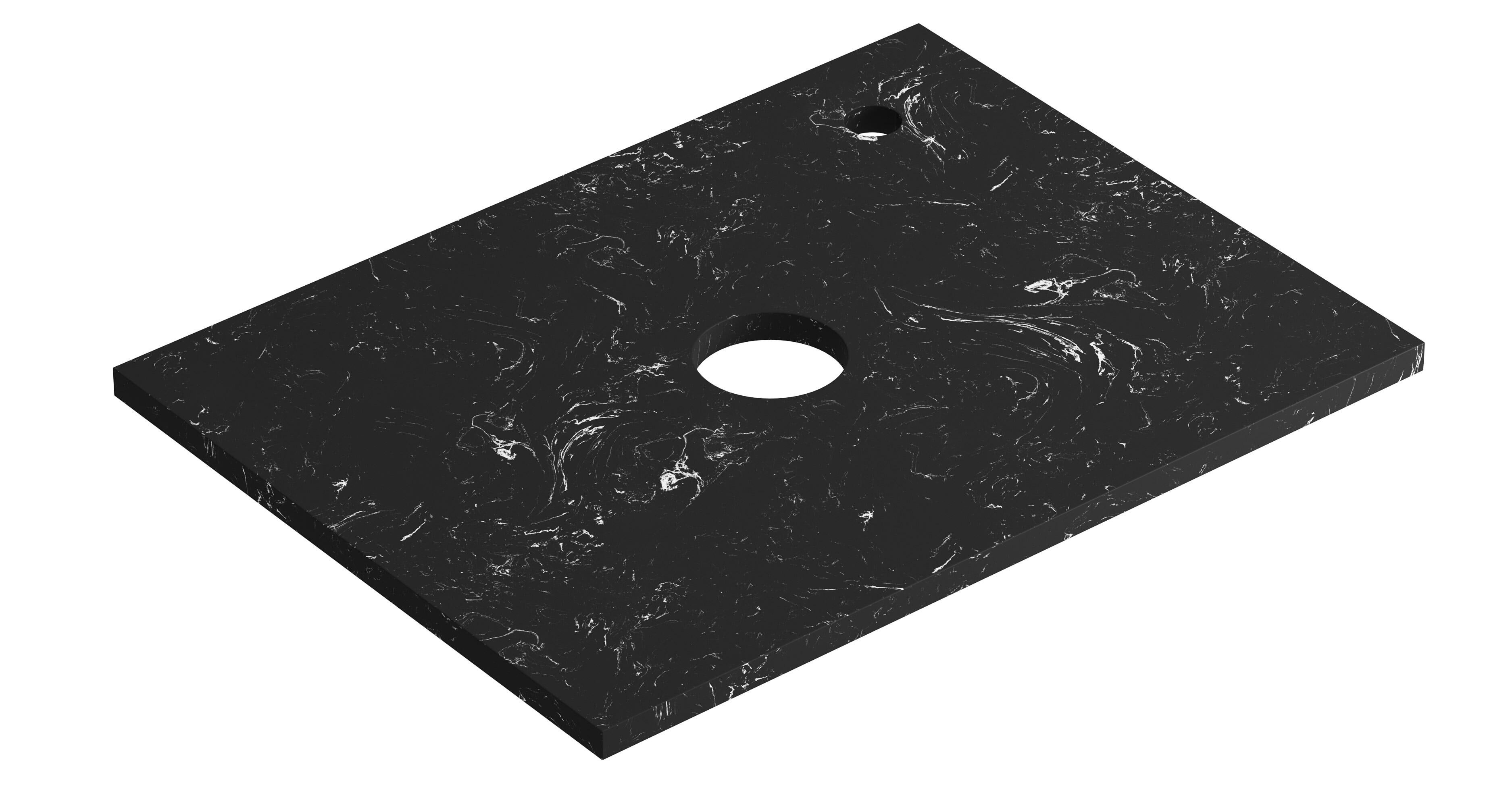 Encimera lavabo posar negro 60x46x2 cm