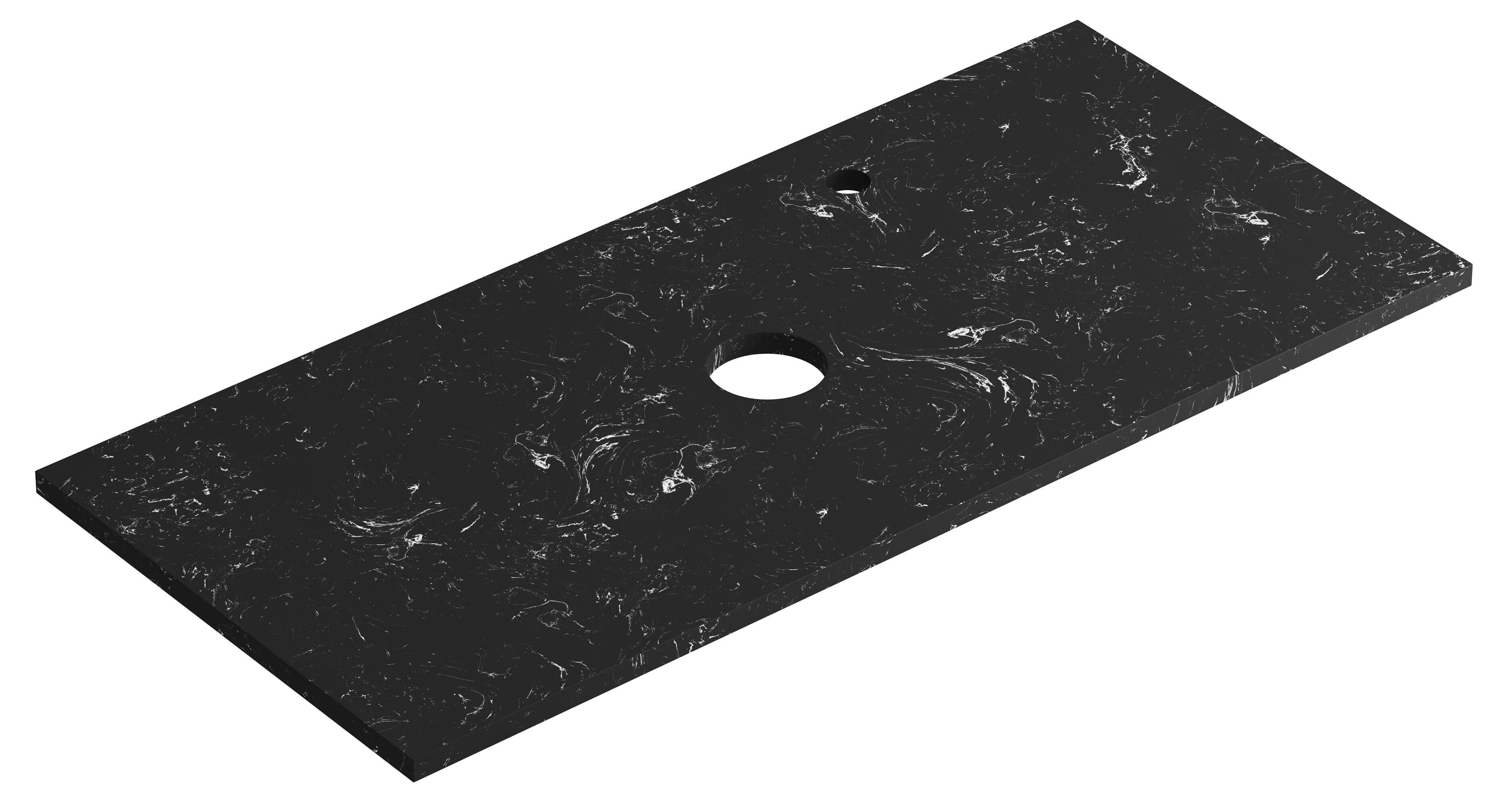 Encimera lavabo posar negro 100x46x2 cm