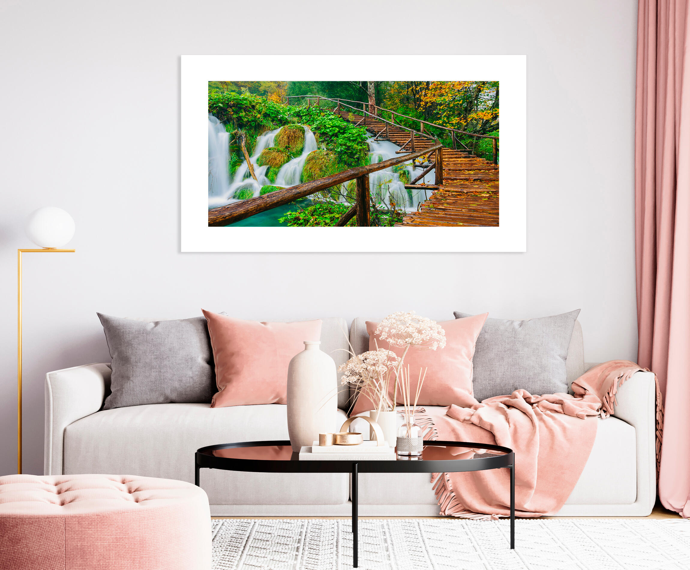 Pintura impresa brillo puente m/bl 80x140cm