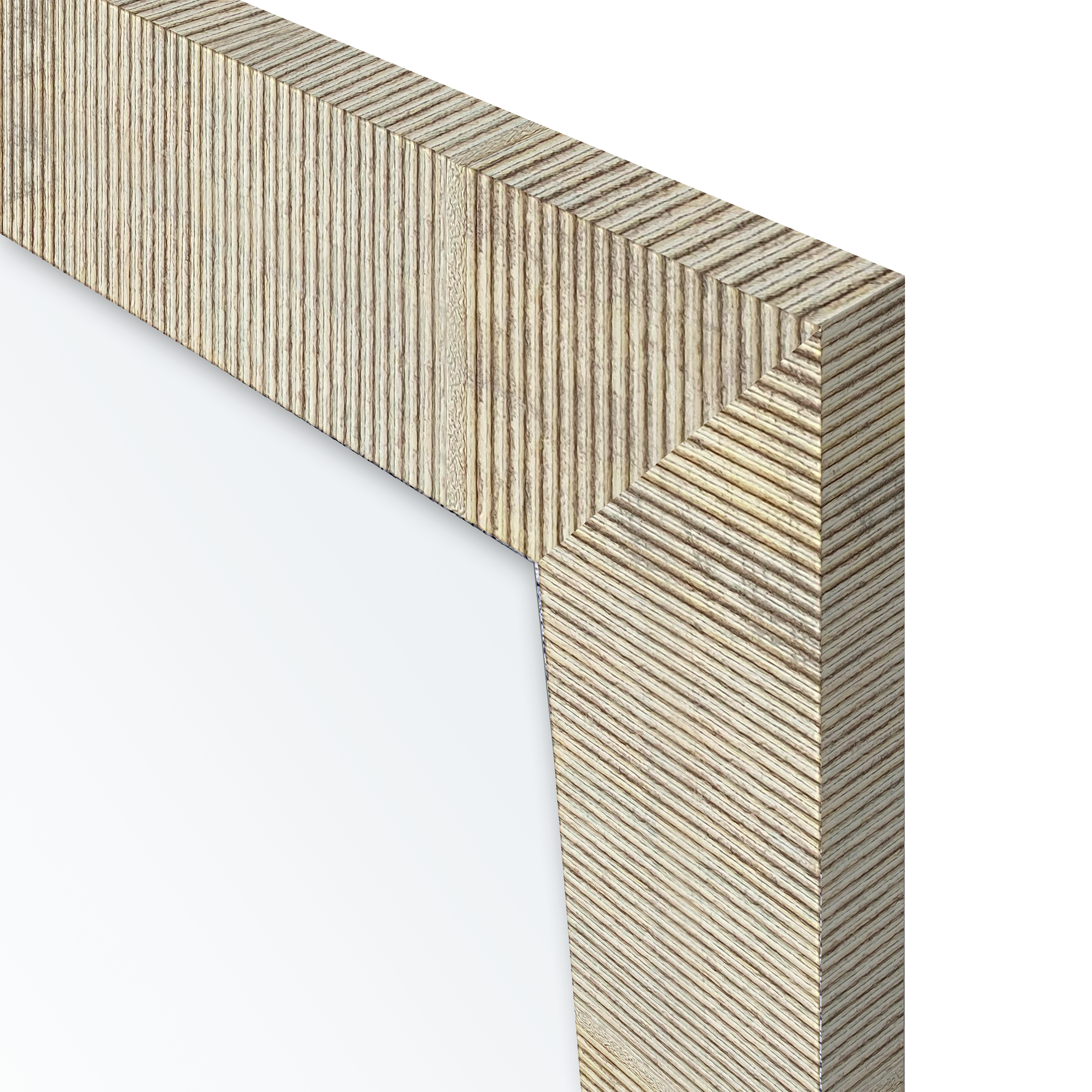 Espejo enmarcado de pared rectangular Relieve rayas MDF oro mate  de 49 x 151 cm - 4